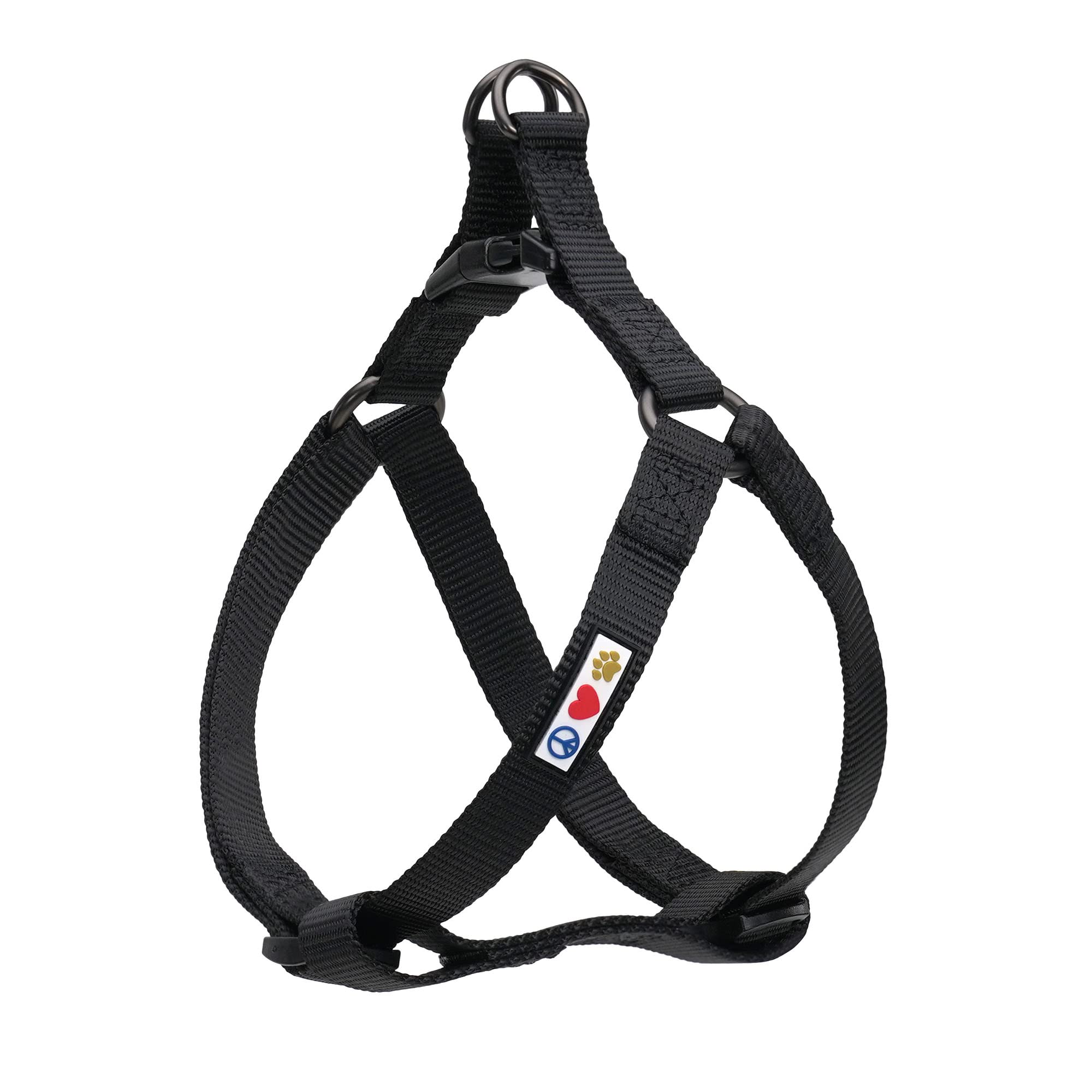 Pawtitas Step-In Dog Harness Solid Color Vest For Training & Walking, Puppy & Small Dog Black Onyx