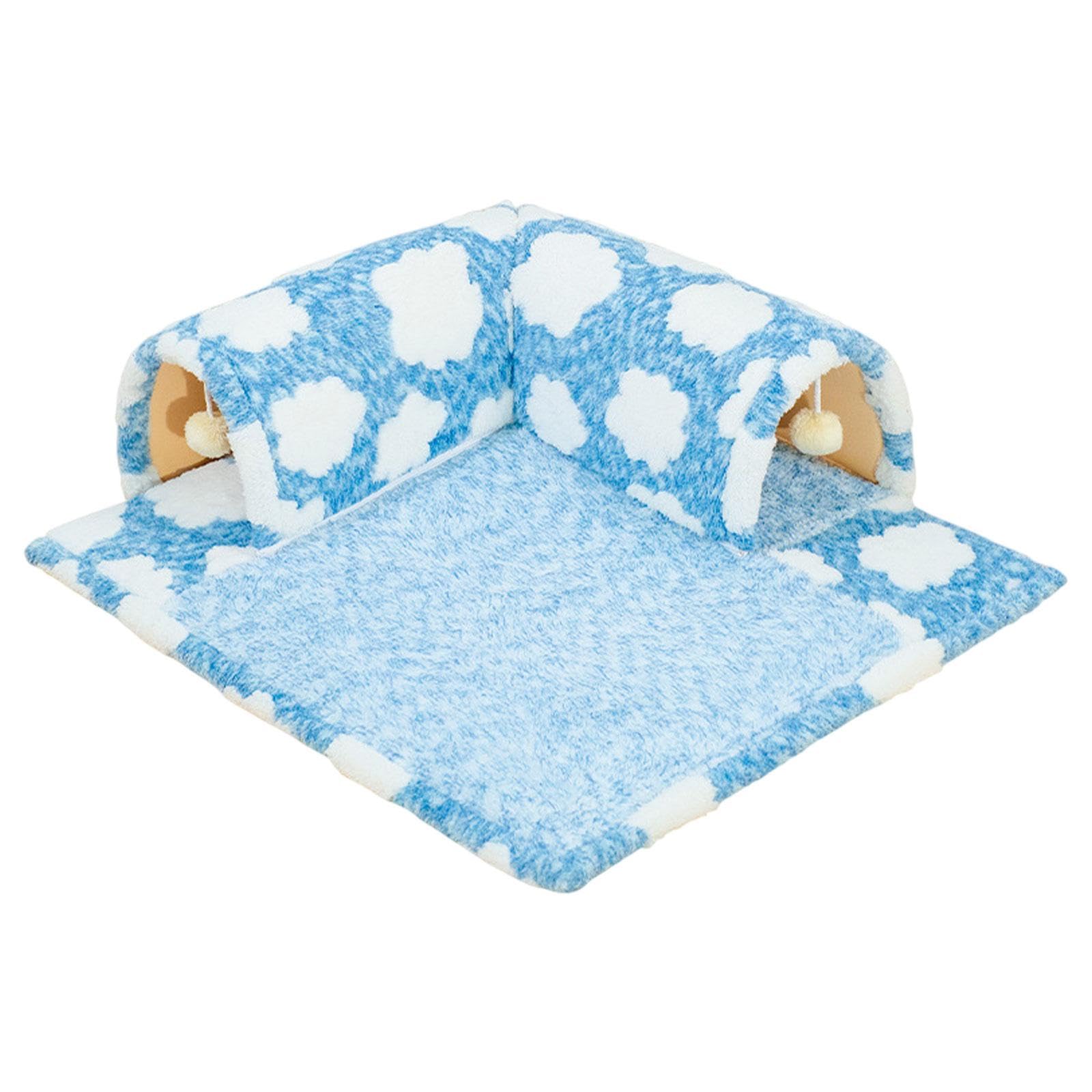 The Style Sutra Pet Cat Tunnel Bed With Playing Ball Toy For Pet Supplies Kitten Indoor Cats Xl Size Blue|Pet Supplies | Cat Sup