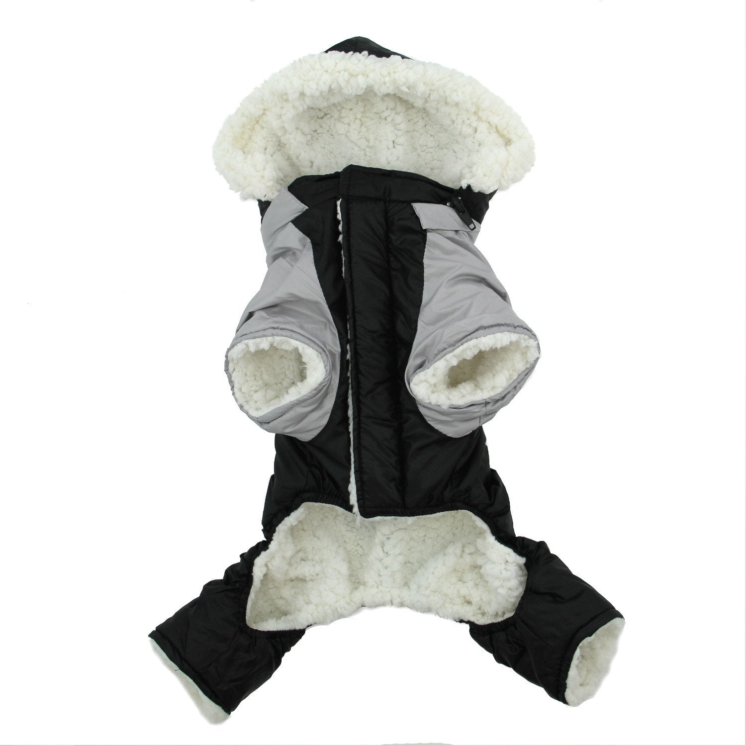 Dog Coat - 'Ruffin' It' Snowsuit - Black & Grey - Medium (M)