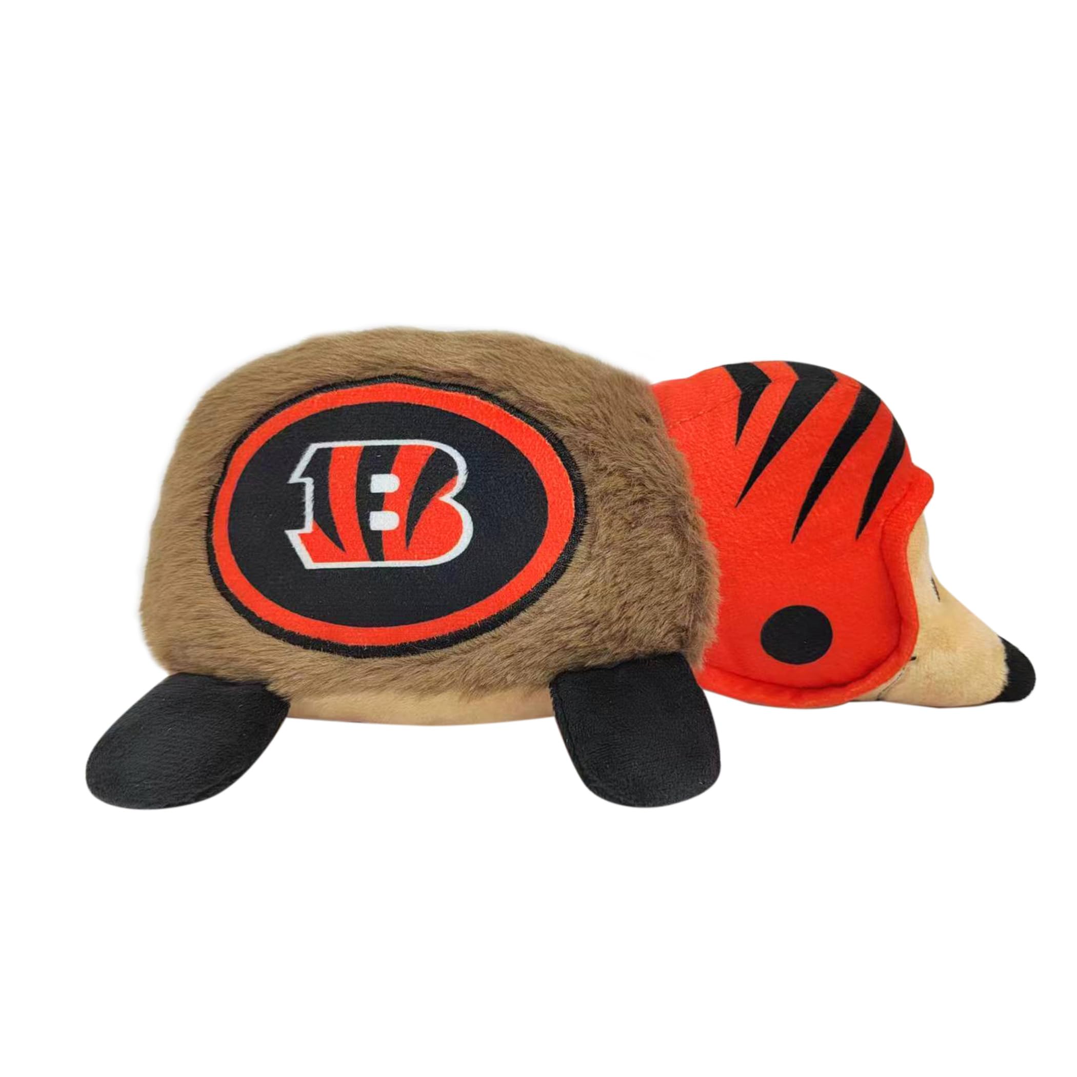 Nfl Cincinnati Bengals Plush Hedgehog Toy For Dogs & Cats, Cool Soft Pet Toy For Fun And Interactive Play, Dog Chew Toy With Squ