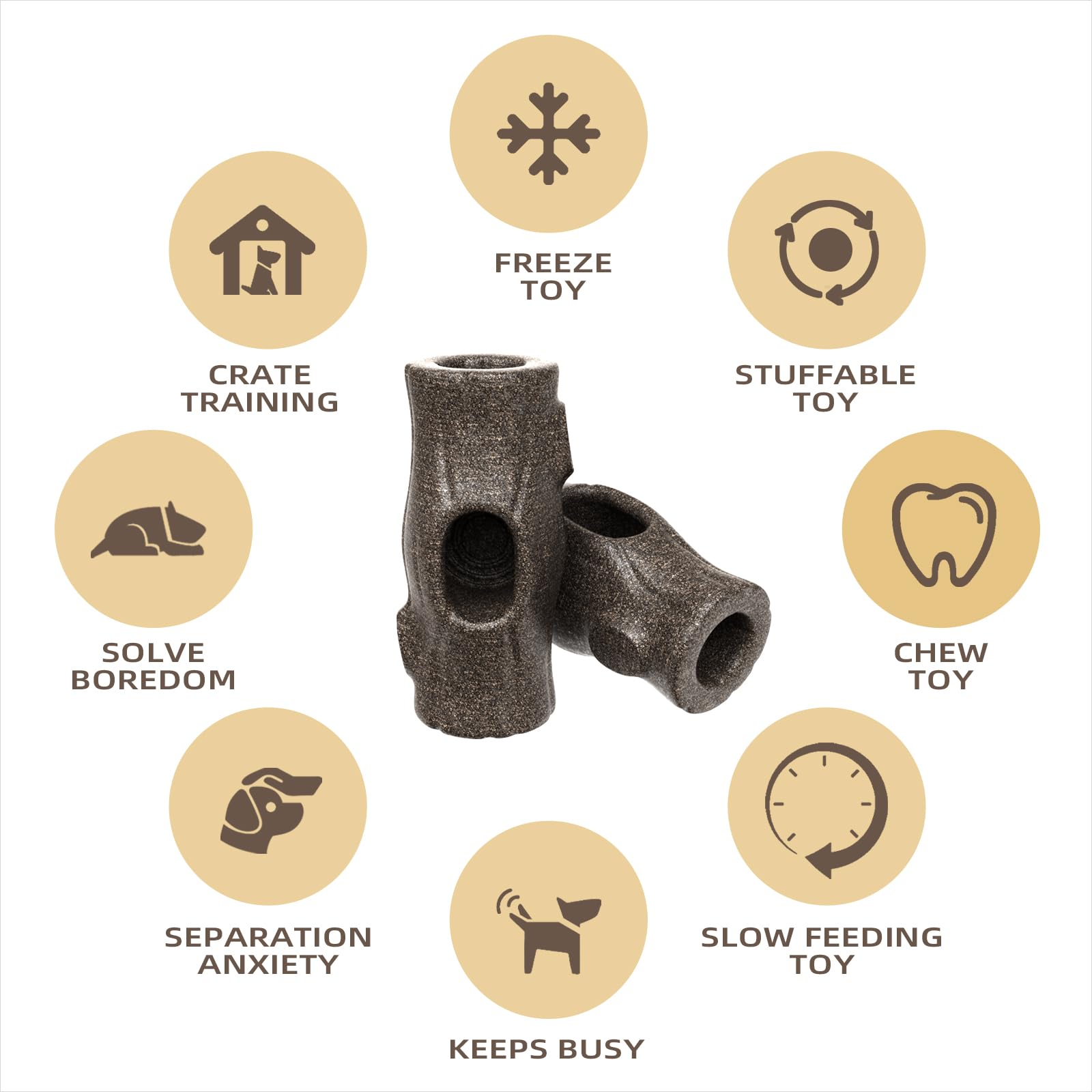 Interactive Dog Chew Toy For Aggressive Chewers - Durable Treat Dispensing Stump Toy For Large Dogs And Puppies, Refillable & Di
