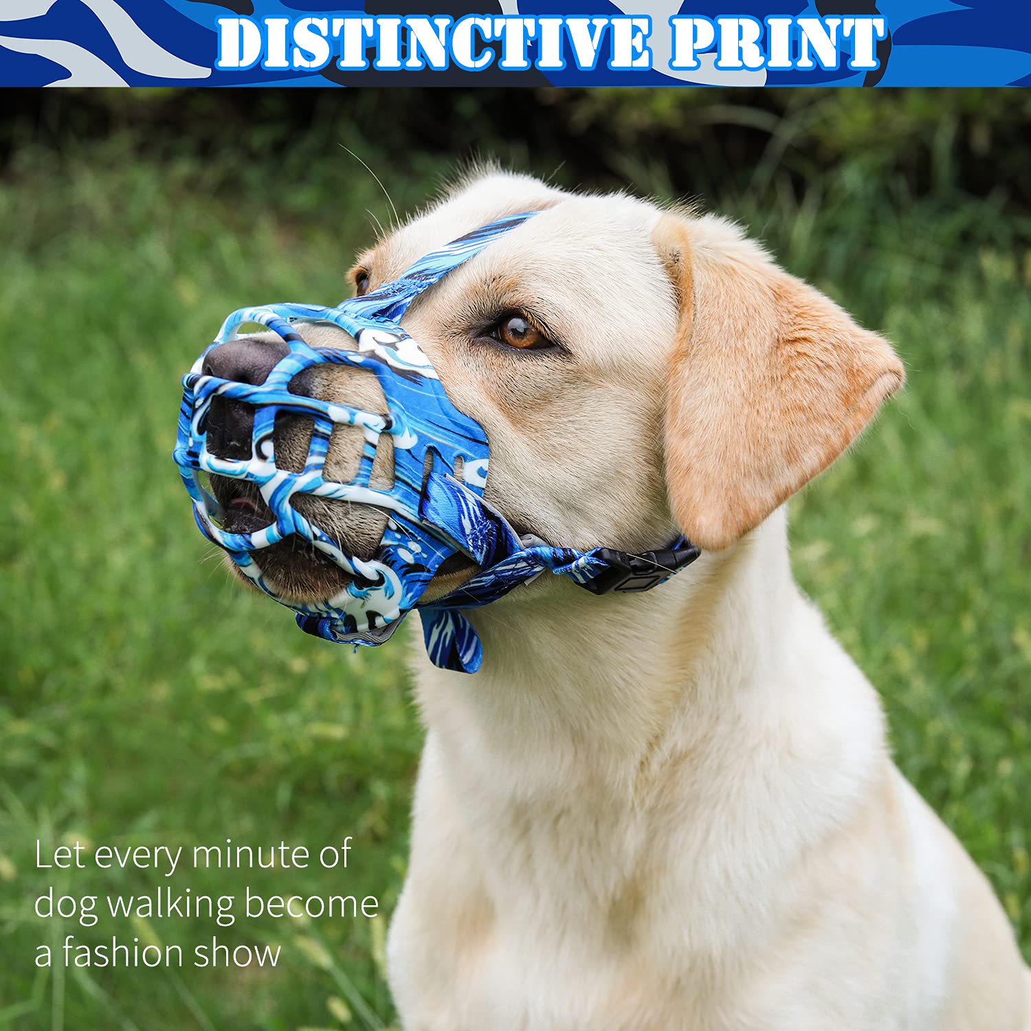 Dog Muzzle, Silicone Basket Muzzle for Small Medium Large Dogs, Soft Cage Muzzle Prevent Biting Chewing, Allow Drinking Panting,