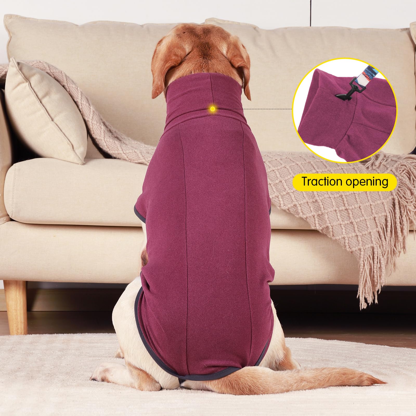 Dog Sweater Pullover Cold Weather Vest For Dogs Dog Sweatshirt Dog Jacket For Indoor And Outdoor Use (Small, Wine Red)