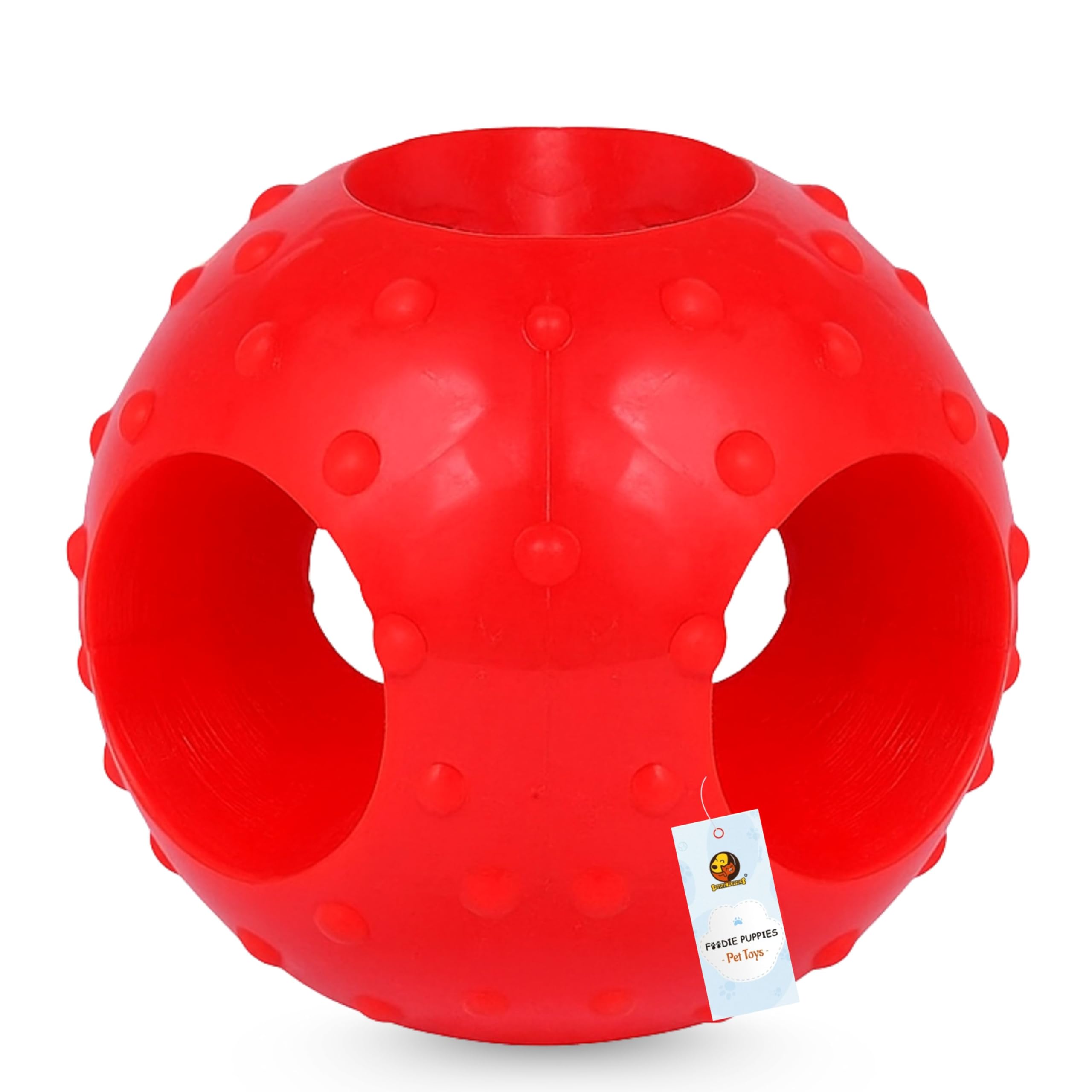 Foodie Puppies Durable Natural Rubber Flavored Chew Hole Ball  6 Cm/2.35 Inch | Suitable For Small To Medium Dogs And Puppies |