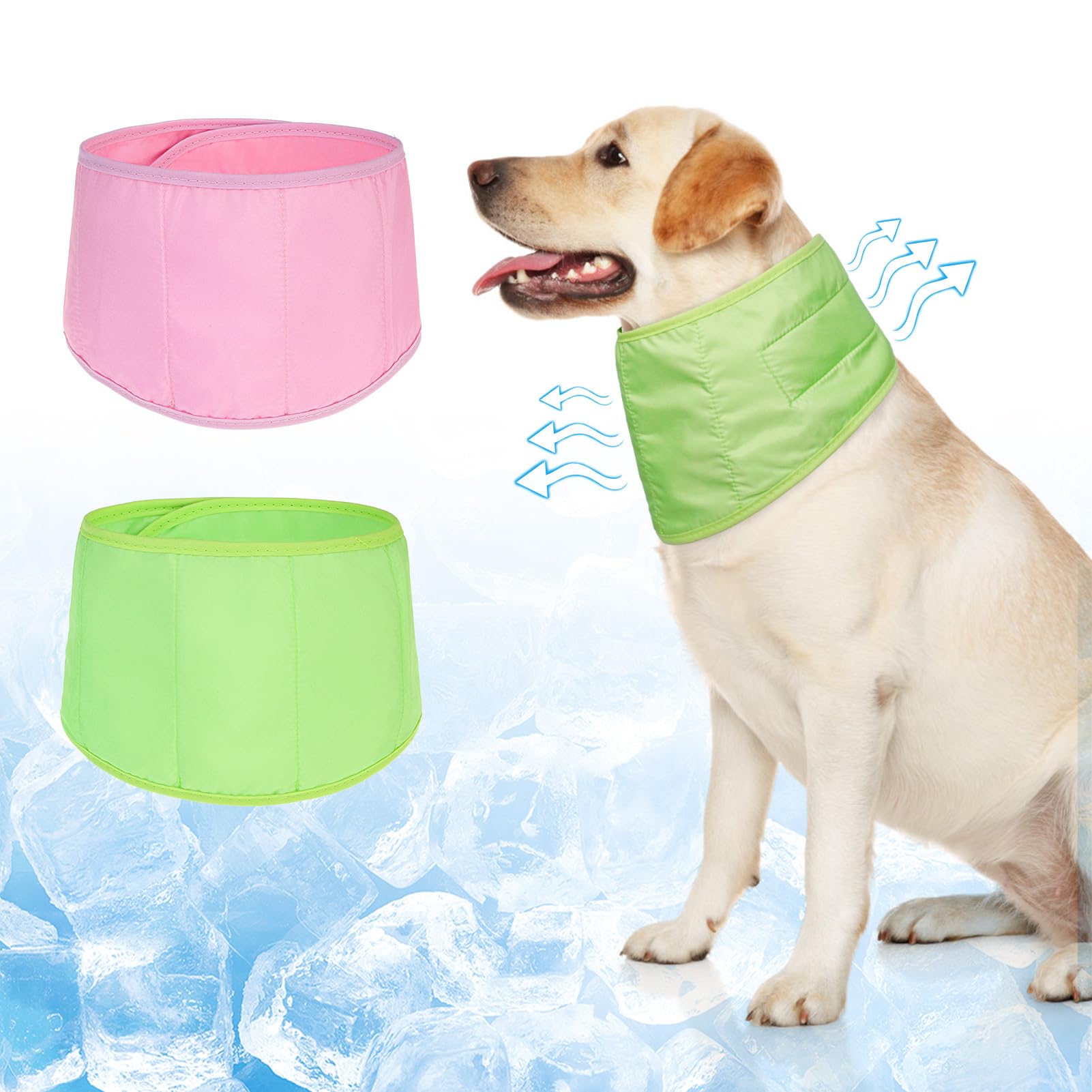 Beautyzoo Dog Cooling Bandana For Small Dogs, Instant Chill Out Ice Scarf Pet Bandanas, 2 Pack Adjustable Neck Wrap Cooler,Heat 