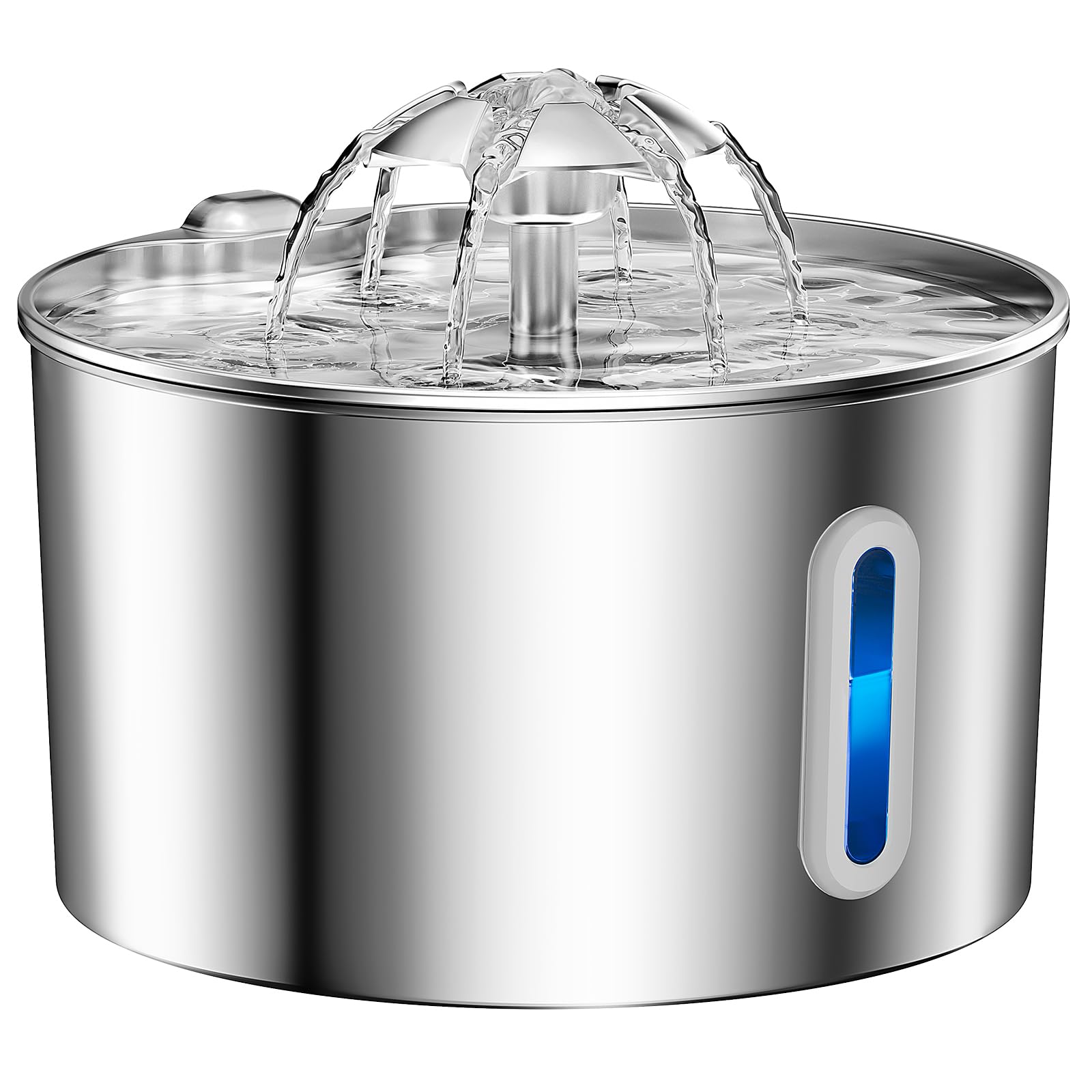 Cat Water Fountain Stainless Steel - 74oz/2.2L Pet Dog Water Dispenser Automatic Silent Cats Dispenser for Drinking Indoor Metal