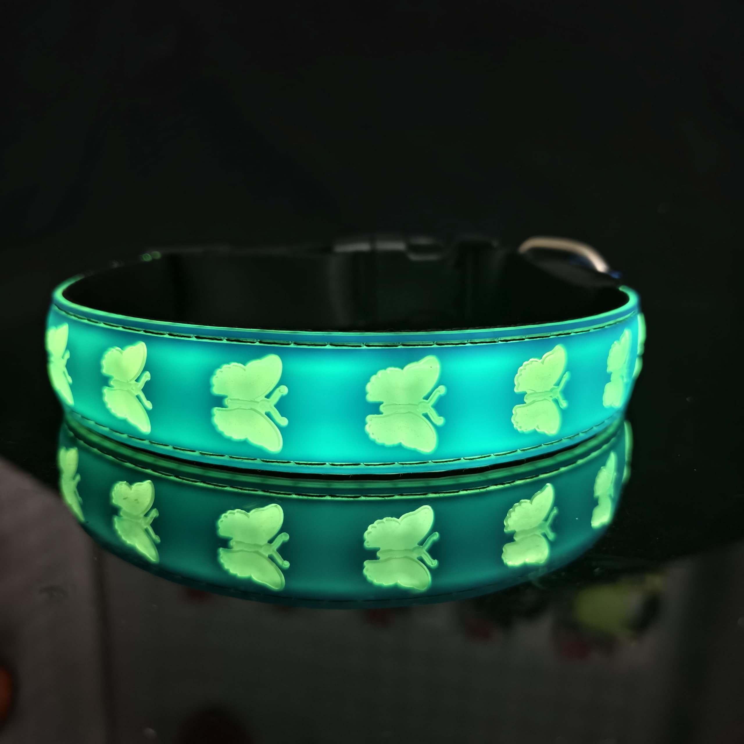 Dogled Usb-C Led Light Up Dog Collar, 3D Design Comfortable And Soft Material,Multicolored Lighting,Night Dog Collar (Bt-Blue, M