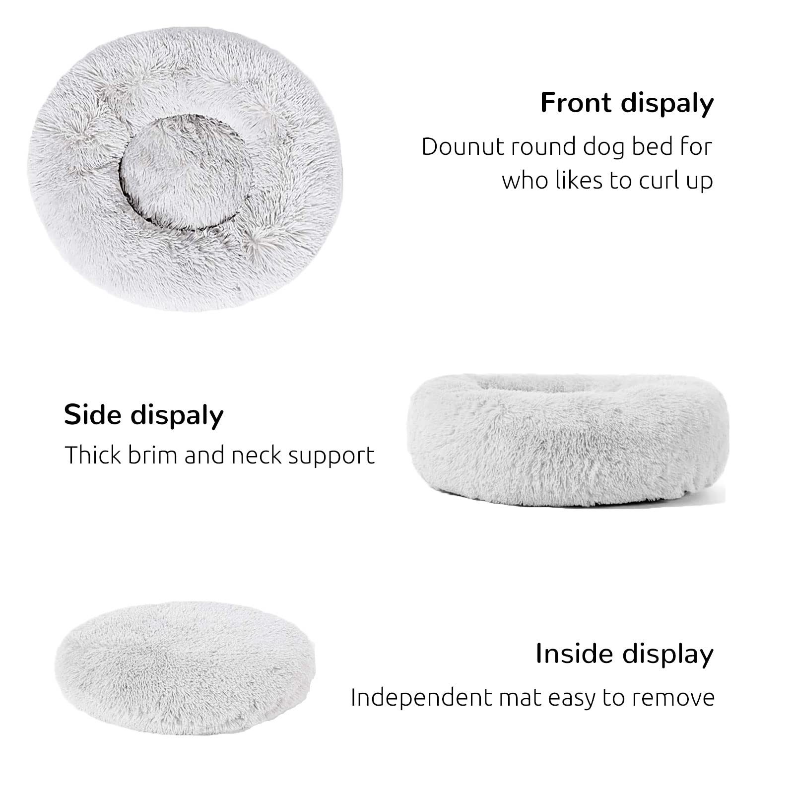 Hachikitty Calming Donut Cuddler, Large Dog Beds, Xlarge, 36''