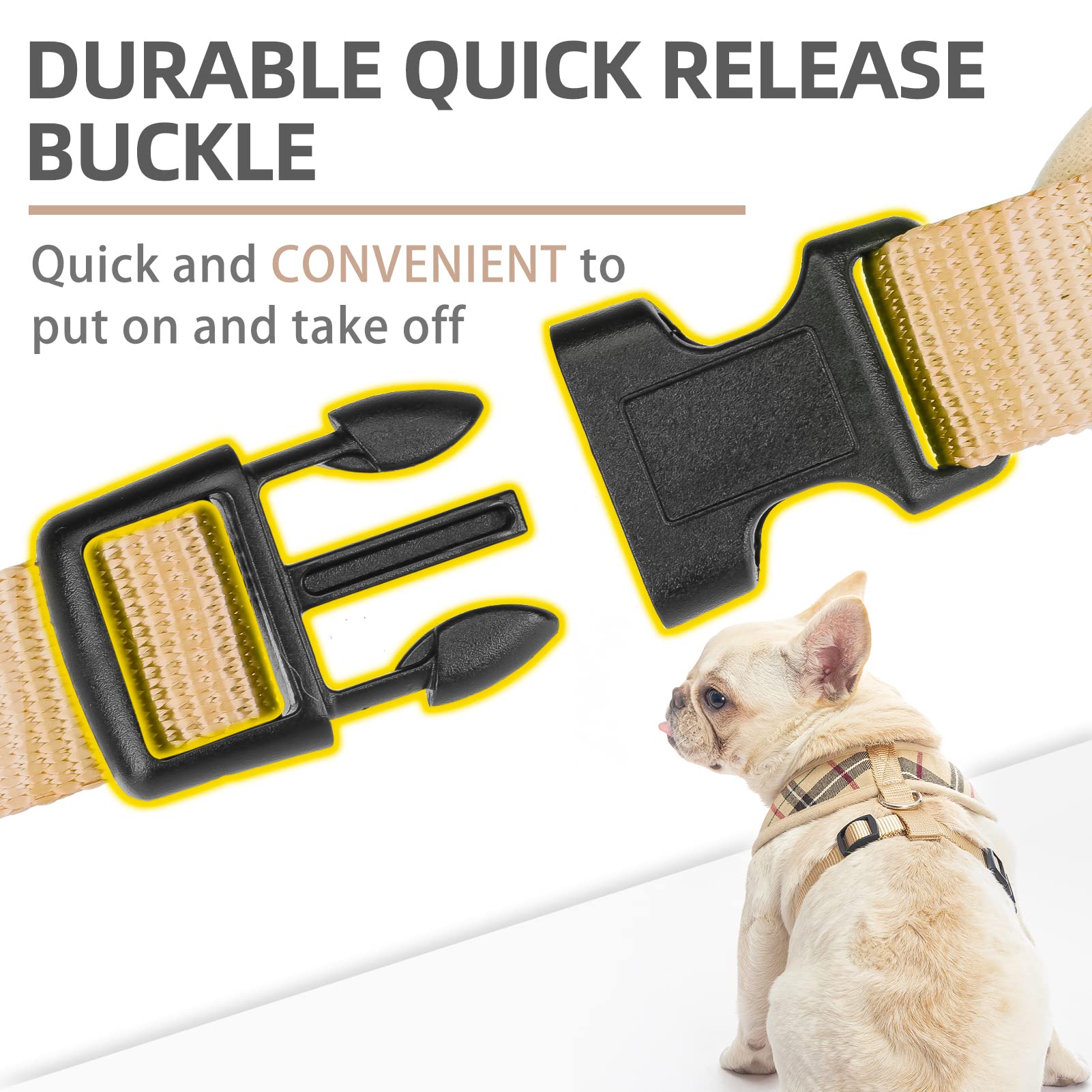 Pupteck Soft Mesh Dog Harness And Leash Set Pet Puppy Cat Comfort Padded Vest No Pull Harnesses, Black, L