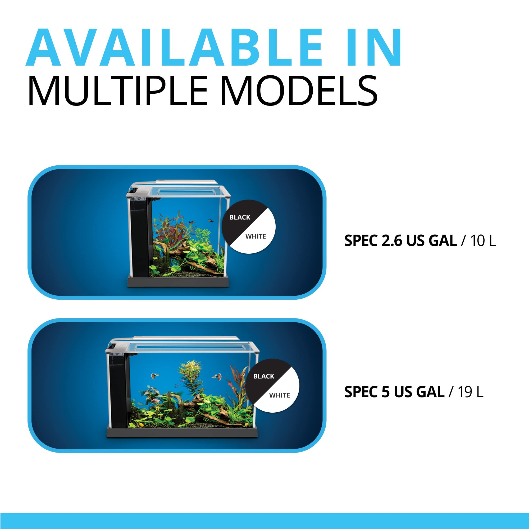Fluval Spec Aquarium Kit, Aquarium With Led Lighting And 3-Stage Filtration System, 5-Gallon