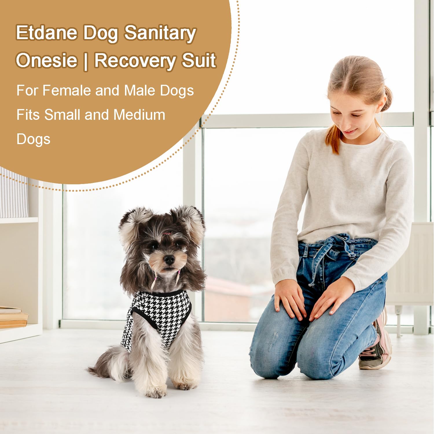 Etdane Dog Period Diapers Small Dog Period Suit Dog Sanitary Panties For Male Female Dogs Diaper Cover For Heat Plover Plaid Med