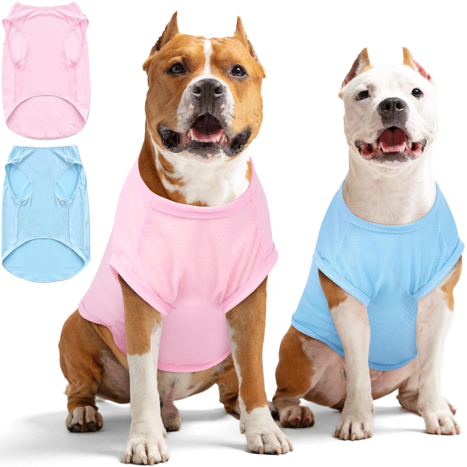 Nanaki 2 Pack Breathable Dog Shirts For Large Dogs-Stretchy T-Shirts, Tank Top Soft Mesh Lightweight Quick Dry Sweatshirt, Pullo