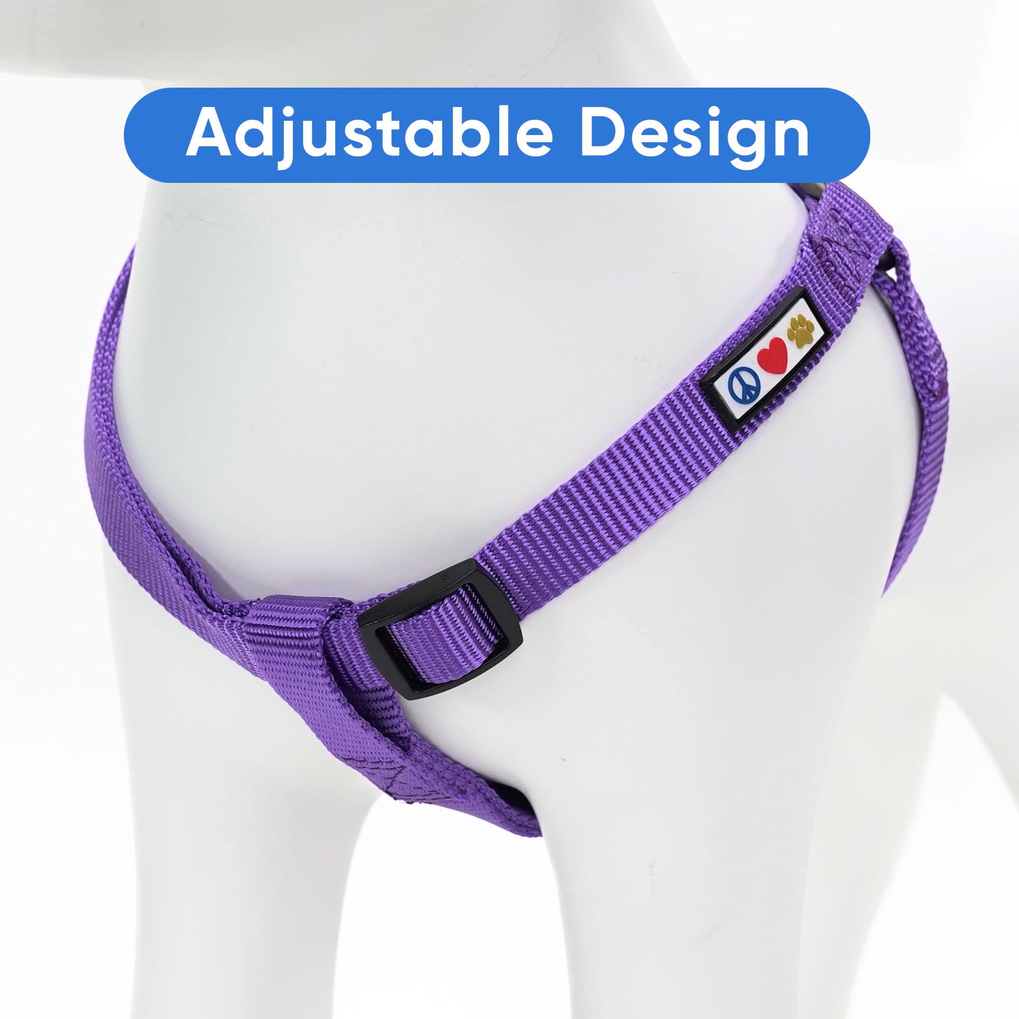 Pawtitas Solid Color Step In Dog Harness Or Vest Harness Dog Training Walking Of Your Puppy Harness Medium Dog Harness Purple Dog Harness