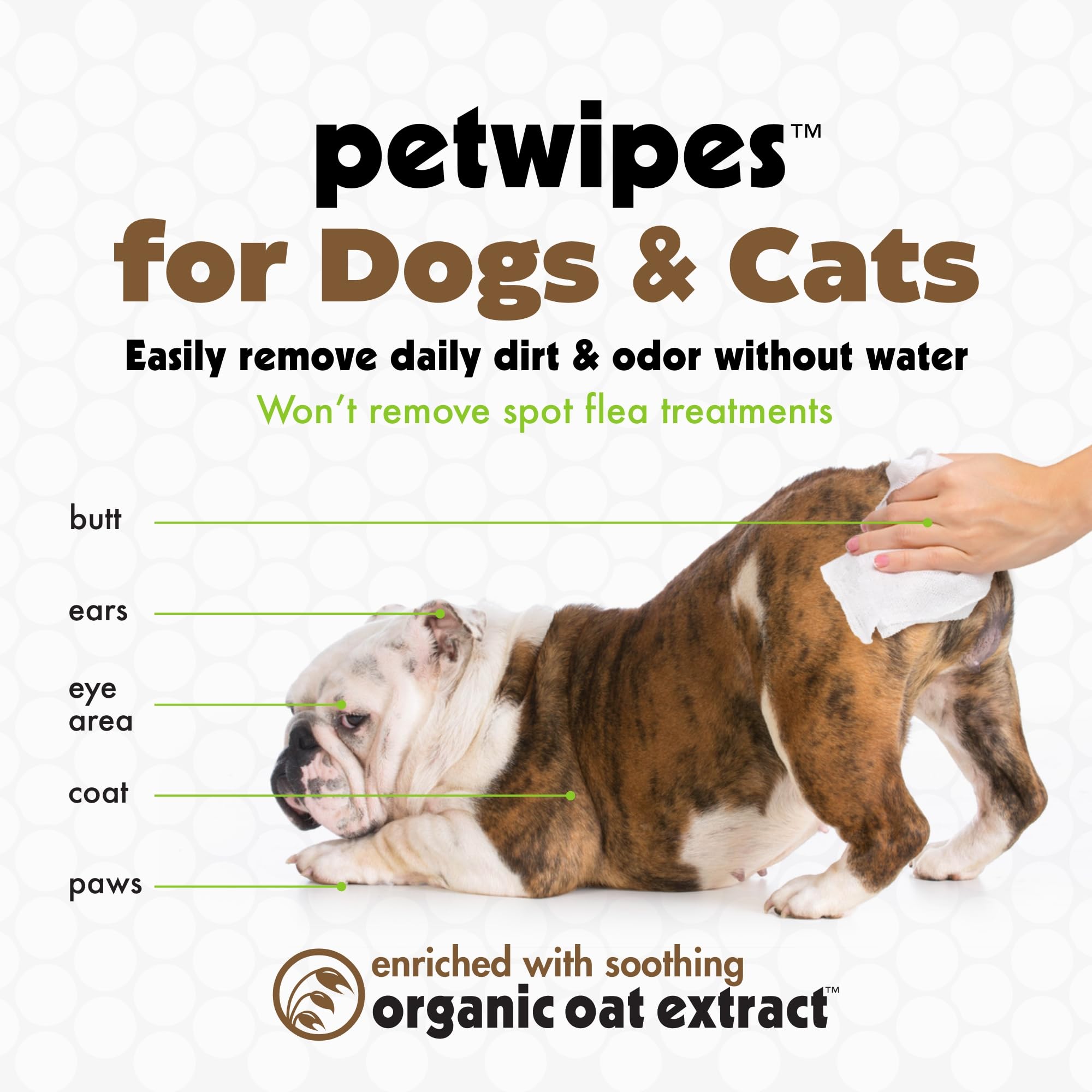 Petkin Oatmeal Petwipes Mega Valu-Pak 125 Ct