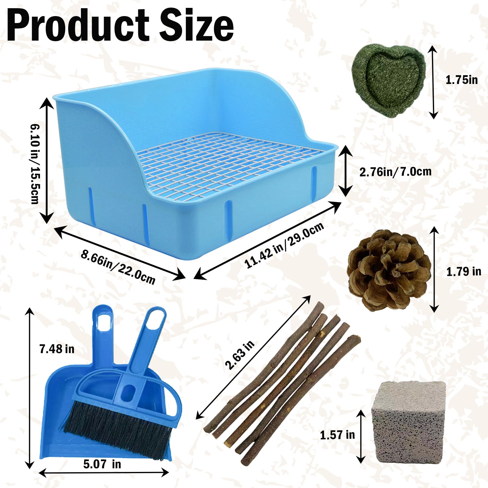 Muyg 12Pcs Rabbit Litter Box For Cage, Bunny Potty Trainer Corner Guinea Pig Plastic Square Grate Toilet, Pet Bedding Litter Box