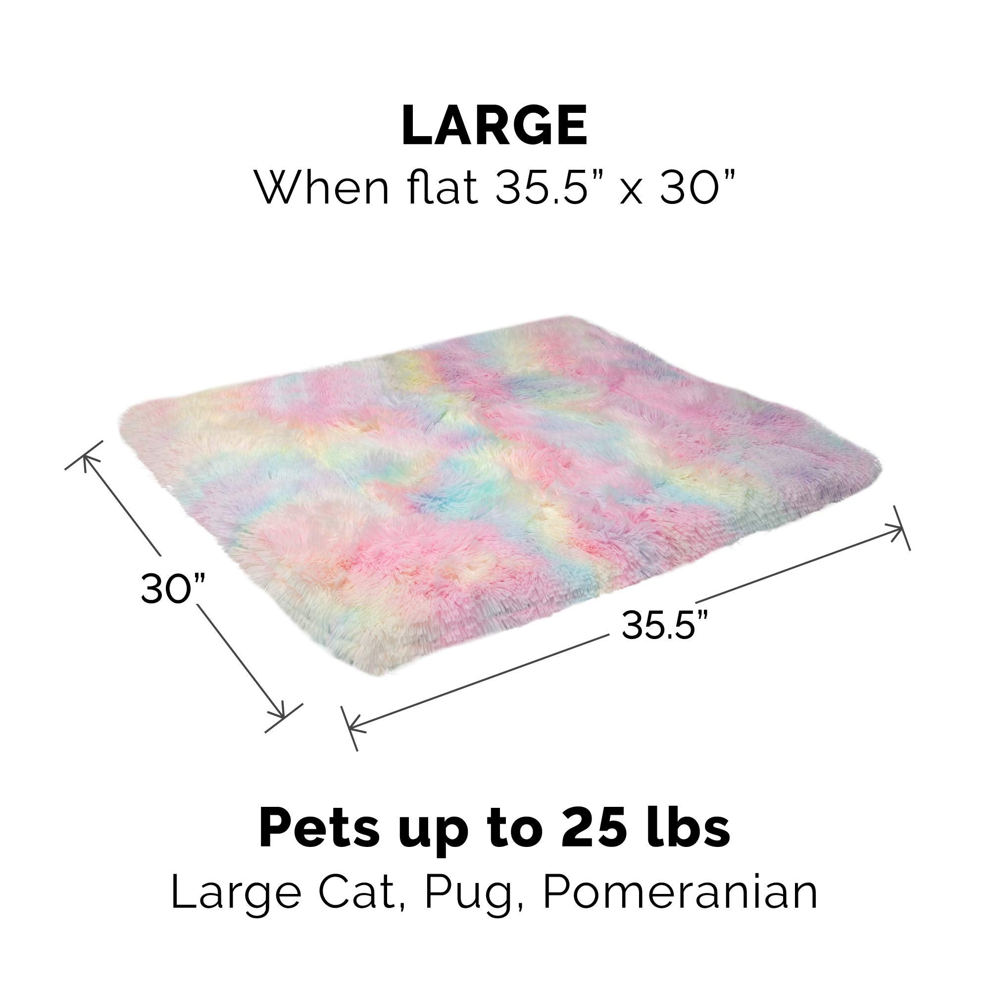 Furhaven Large Cat Bed - Self-Warming Faux Fur & Suede Cuddler, Washable, Rainbow, Model 96455080