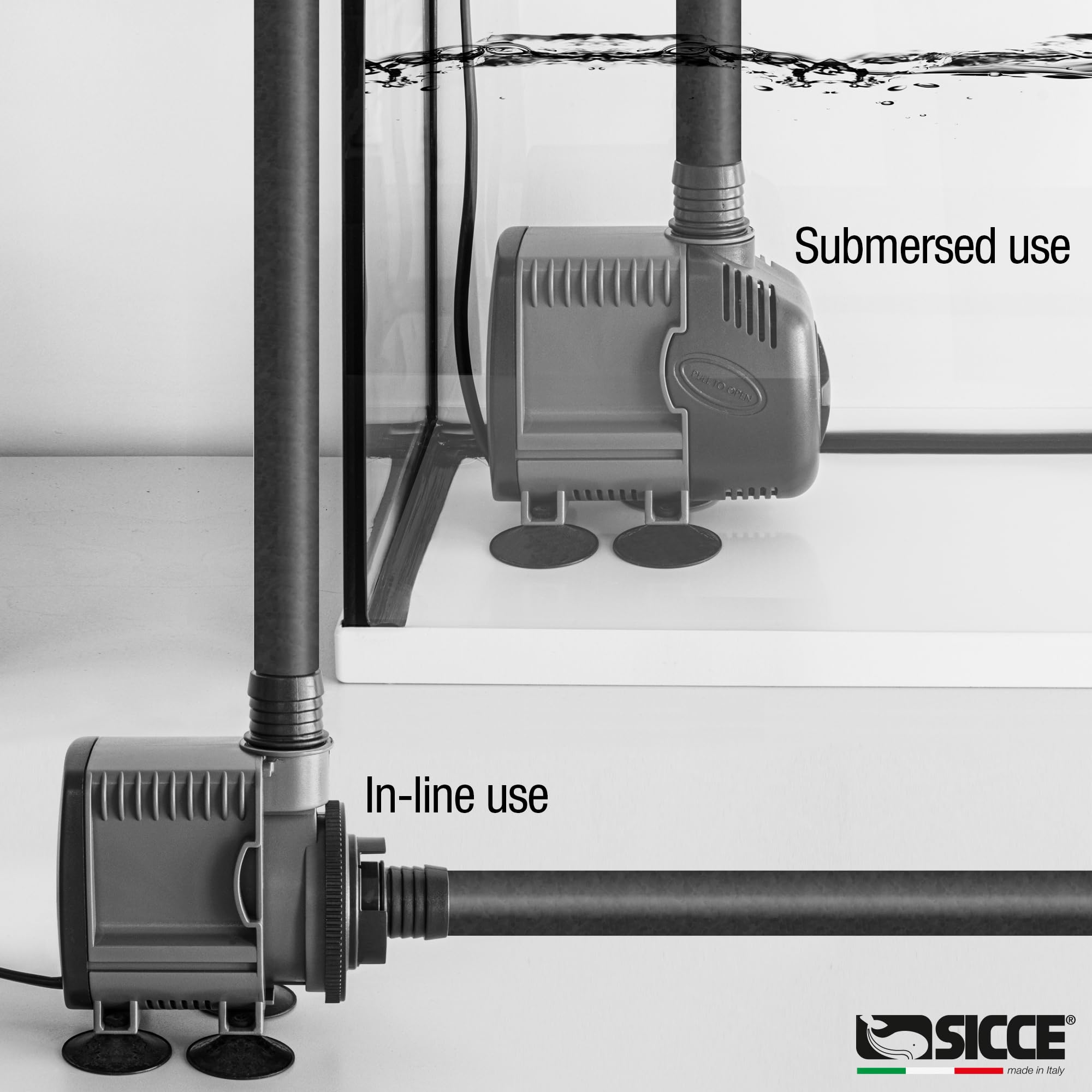 Sicce Syncra Silent 1.0 Multifunction 251 Gph Submersible Water Pump | Italian Made 16W Ultra Quiet Durable Aquarium Fish Tank, Fountain, Pond, Hydroponics, Terrarium Black | Freshwater & Saltwater