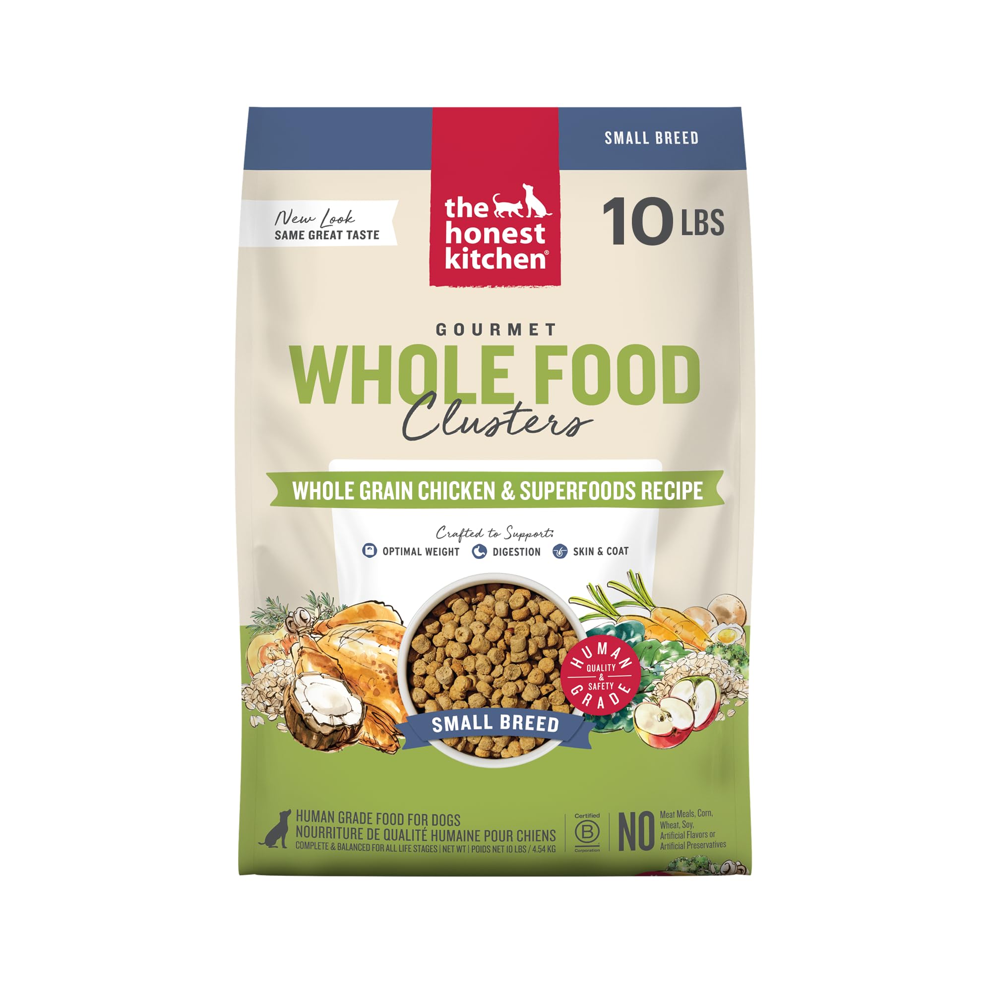 The Honest Kitchen Whole Food Clusters Small Breed Whole Grain Chicken Dry Dog Food, 10 lb Bag
