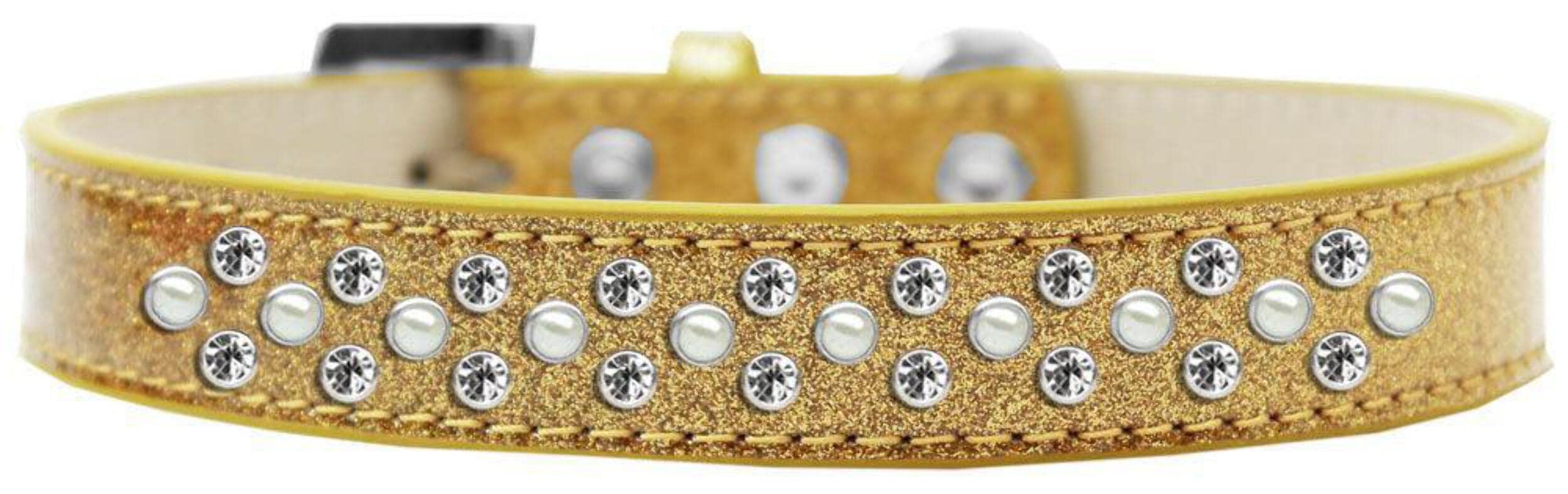 Mirage Pet Products Sprinkles Ice Cream Dog Collar with Pearl and Clear Crystals, Size 18, Purple