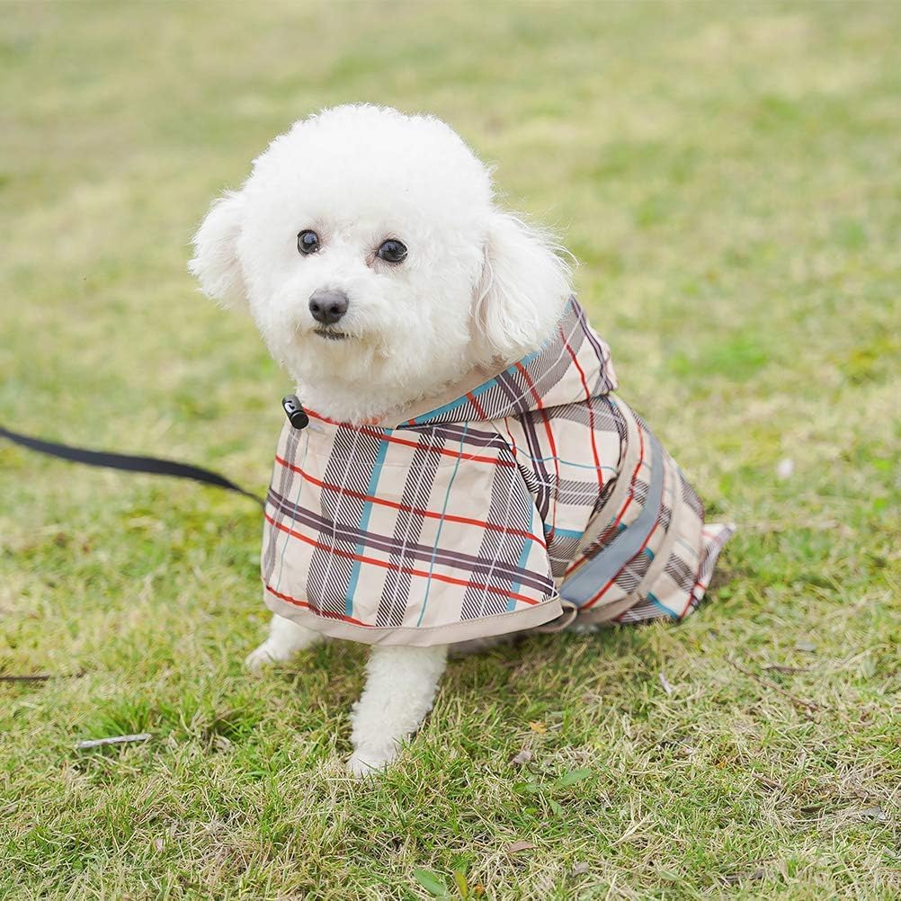 KOOLTAIL Dog Raincoat Hooded Slicker Poncho with Leash Hole, Dog Raincoat for Small Medium Dogs, Waterproof Dog Rain Jacket with
