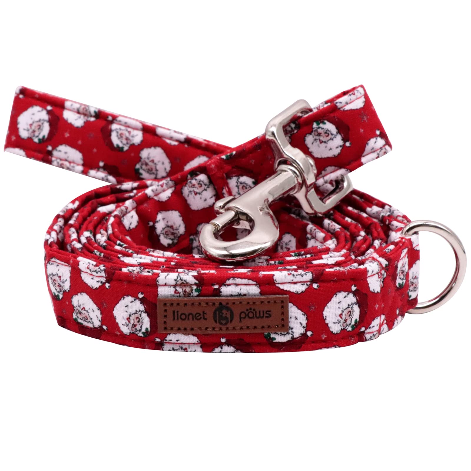 Lionet Paws Christmas Dog Leash And Matching Collar For Small, Medium, Large Dogs