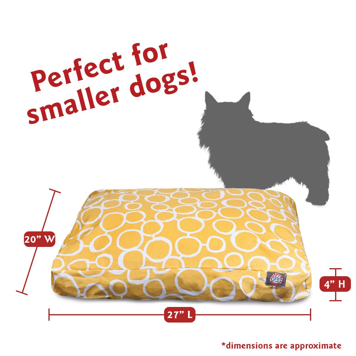 Majestic Pet Fusion Yellow Small Rectangle Pet Bed