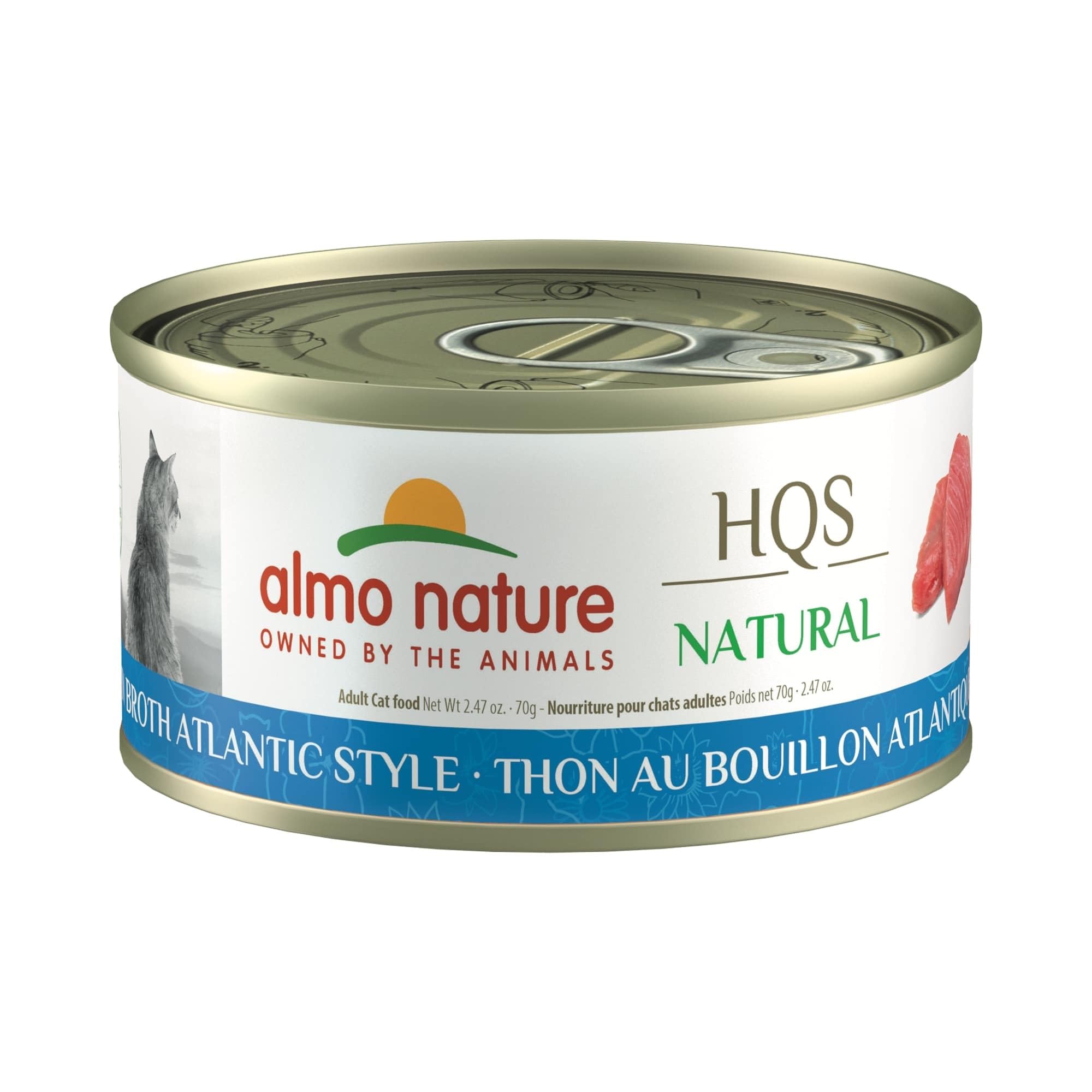 Almo Nature HQS Natural Wet Cat Food Tuna in broth Atlantic Style 2.47 oz (Pack of 24)