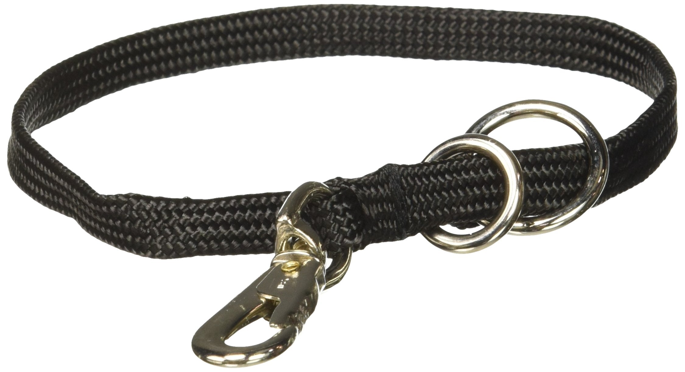 Resco Professional Braided Nylon Snap Choke Collar For Dogs, 18', Black