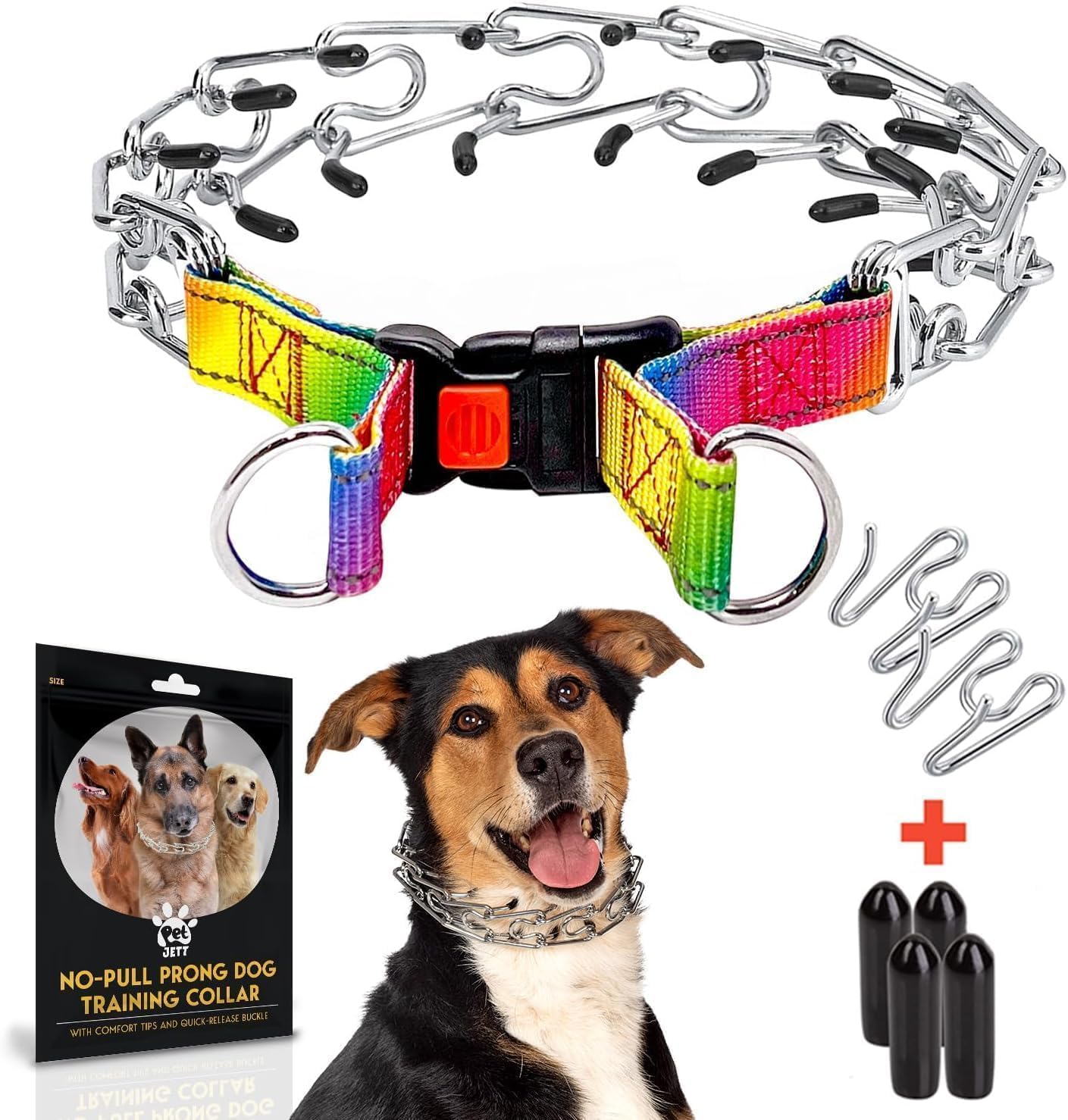 Adjustable No Pull Dog Traning Collar With Buckle For Small Medium Large Dogs (Packed With Extra Links)