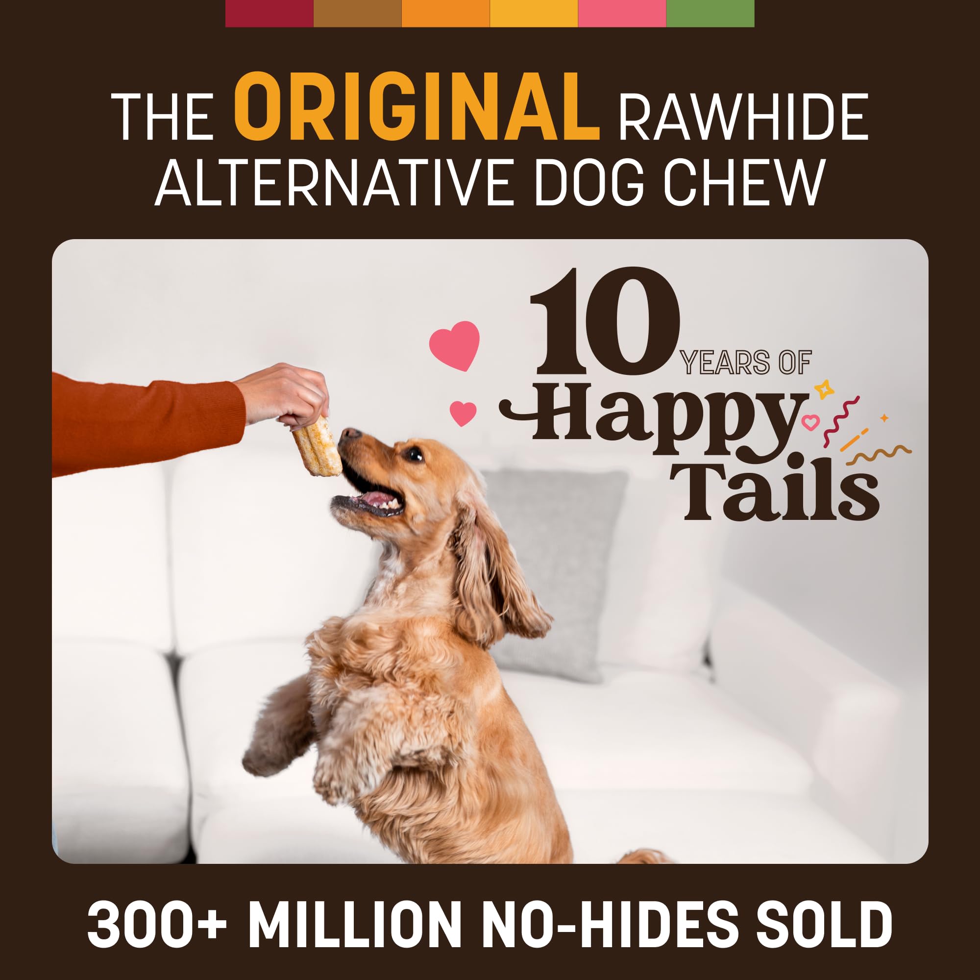 Earth Animal No Hide Chews - from The Grill Rolls Grilled Cheese Vegetarian Flavor Rawhide Free Small Dog Chews - 6 Count