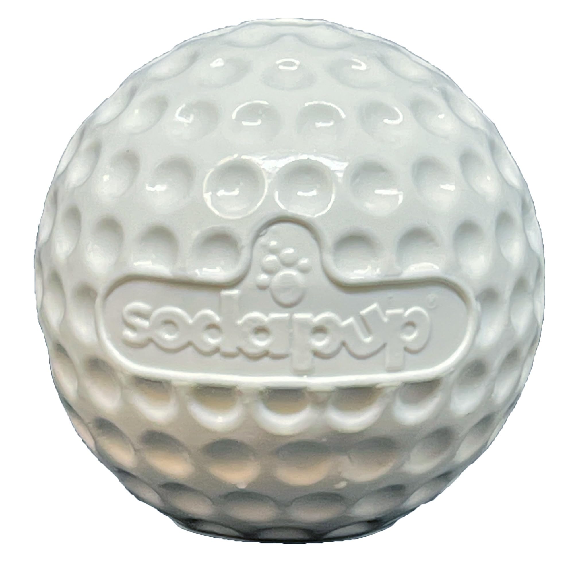 SodaPup Golf Ball - Durable Dog Treat Dispenser & Chew Toy Made in USA from Non-Toxic, Pet Safe, Food Safe Rubber Material for M