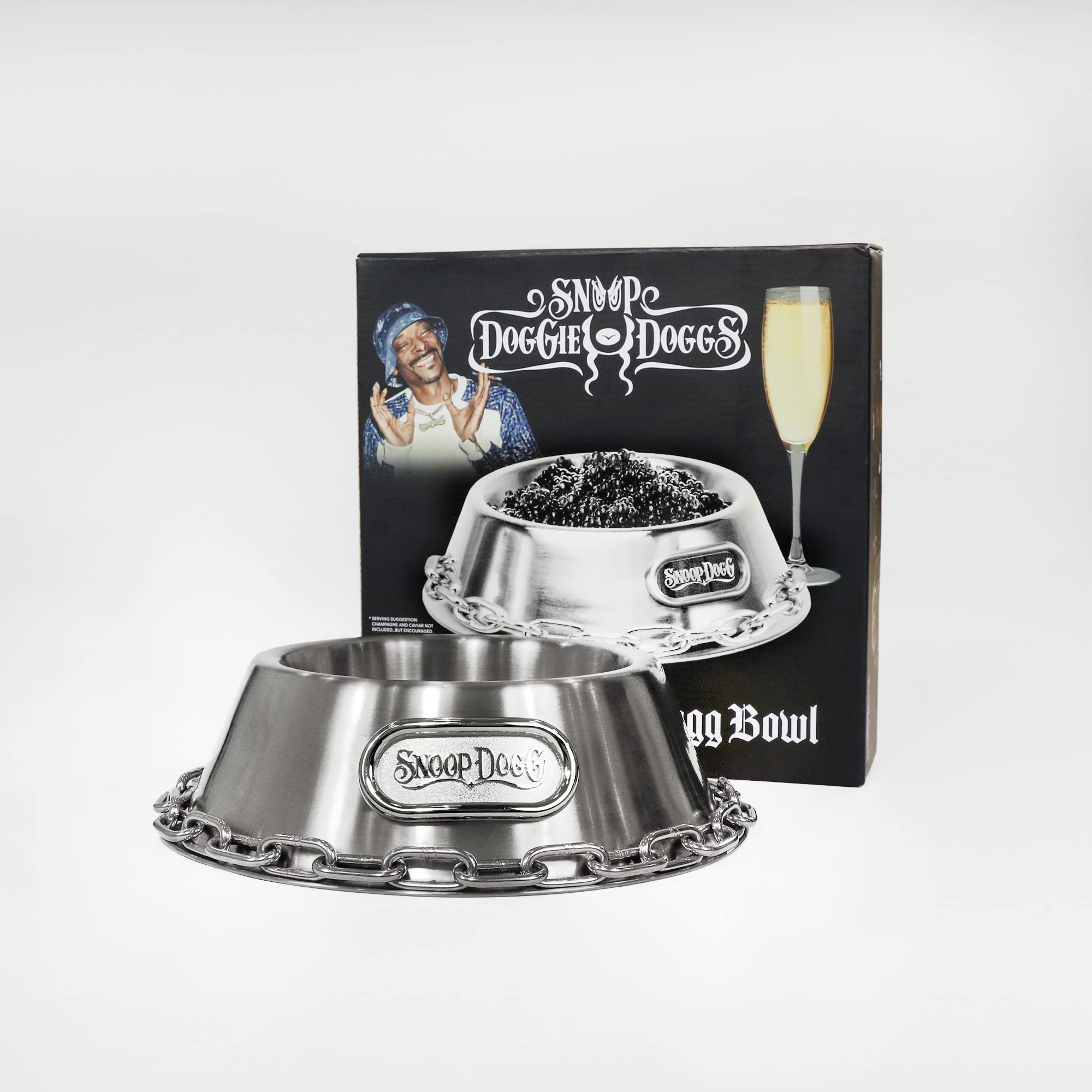 Snoop Doggies Doggs Deluxe Off The Chain Pet Bowl, Steel, Large