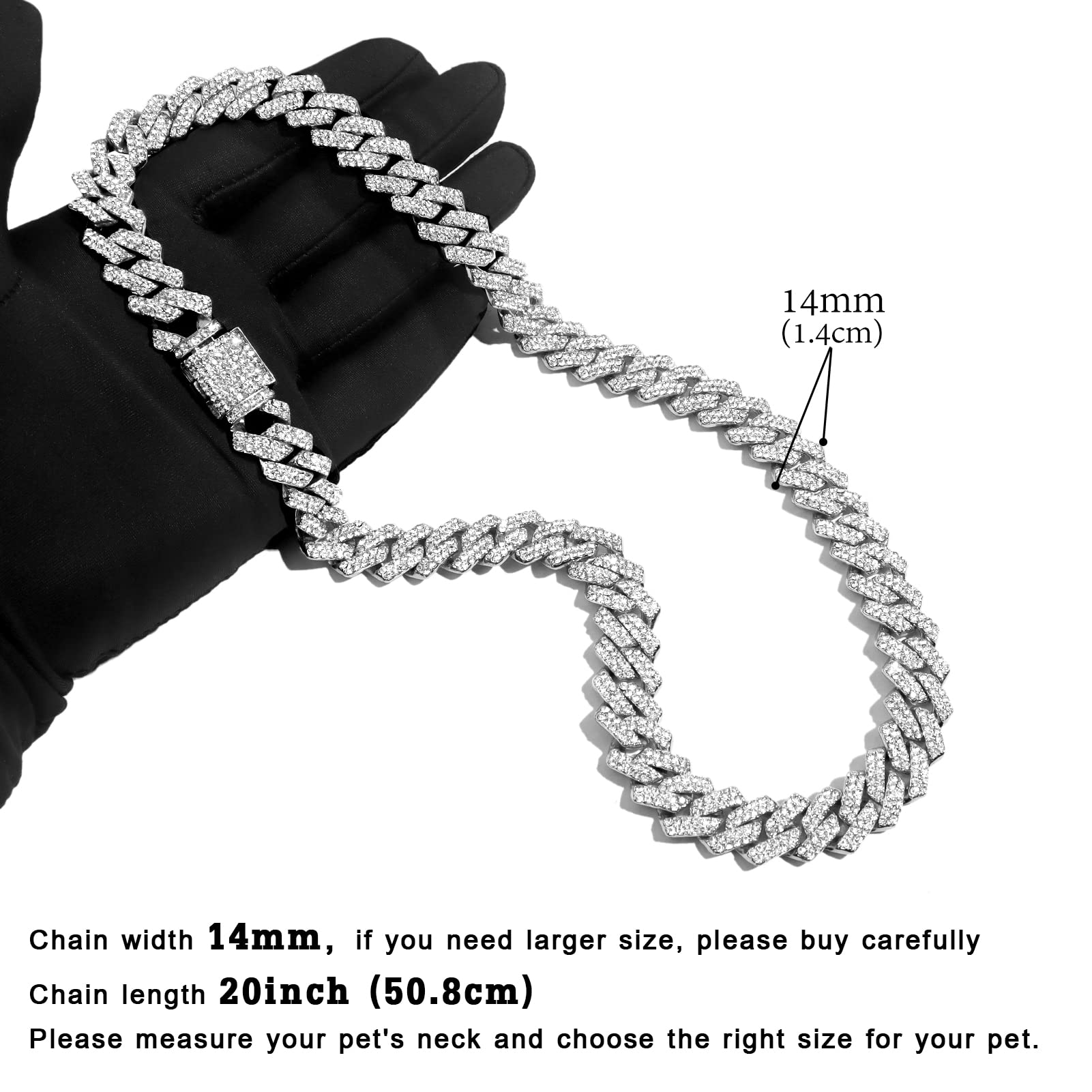 Flatfoosie Cuban Link Metal Chain Collar With Secure Buckle - 14Mm Gold Or Silver Chain Dog Collars For Small To Large Dogs & Ca