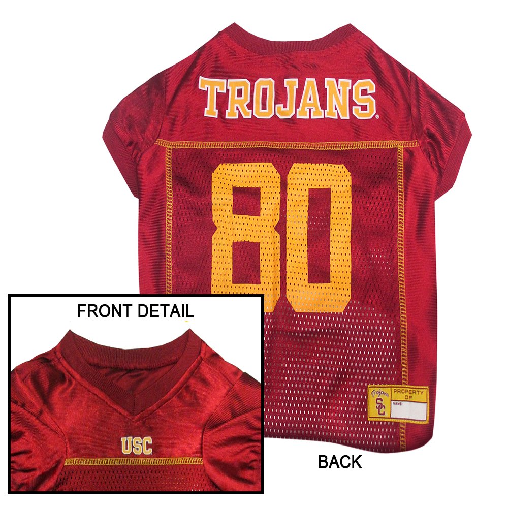 Pets First NCAA College University of Southern California USC Trojans Mesh Jersey for DOGS & CATS, Size X-Large, Licensed Dog Je