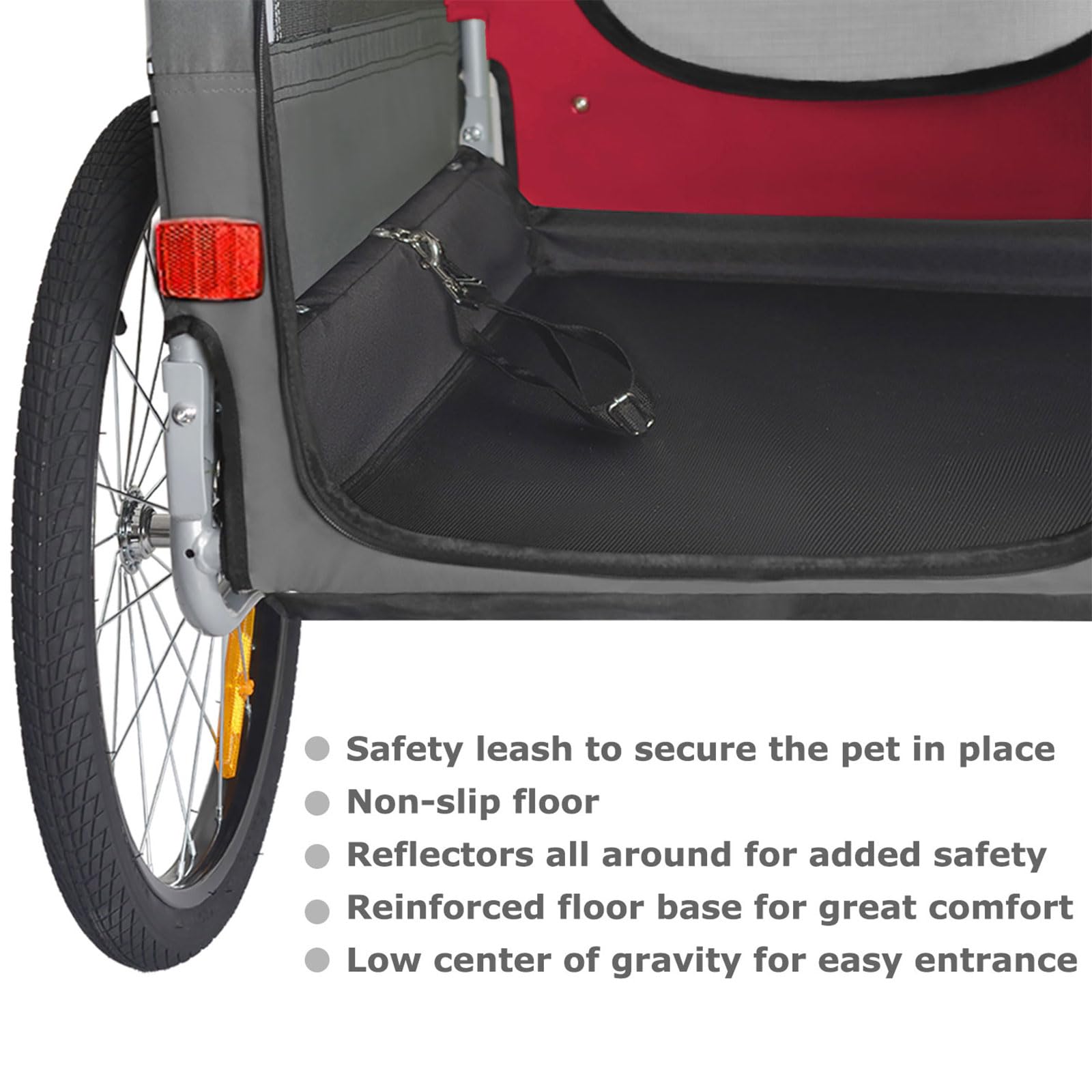 Doggyhut Premium Pet Bike Trailer & Stroller For Small,Medium Or Large Dogs,Bicycle Trailer For Dogs Up To 100 Lbs (Red, Xl)