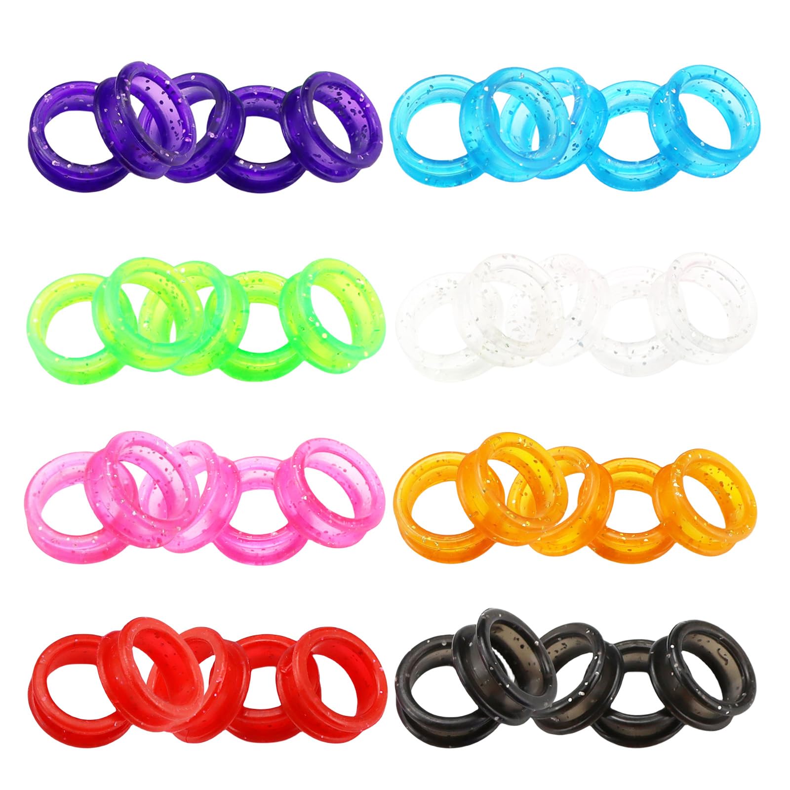 Lsdwl 40Pcs Shear Grips Inserts,Soft Silicone Scissors Finger Rings For Comfortable Dog Clipping And Pet Hair Trimming 8 Colors