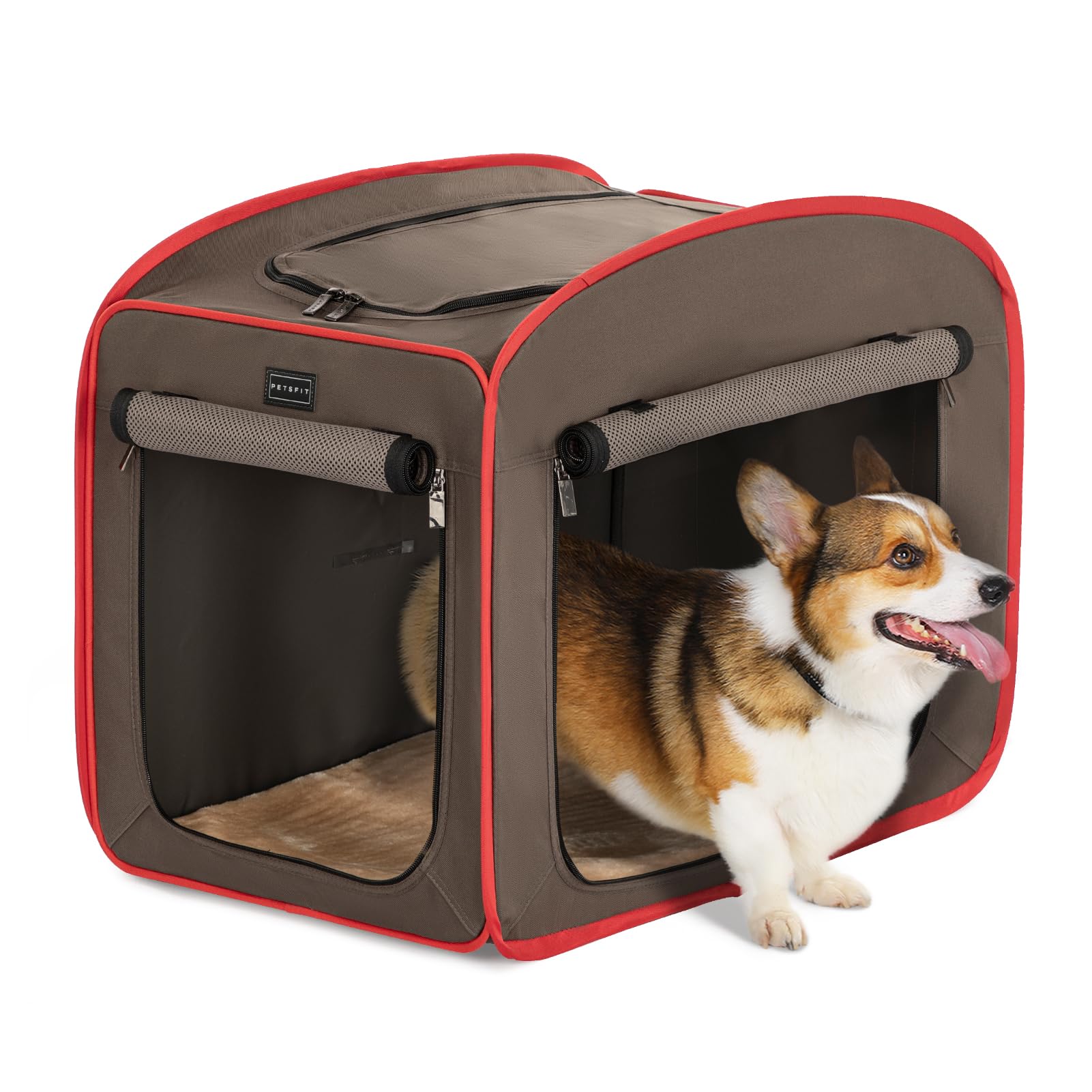 Petsfit Portable Dog Crates For Medium Dogs, Travel Dog Crate With Soft Cushion And Carrying Case, For Indoor Outdoor