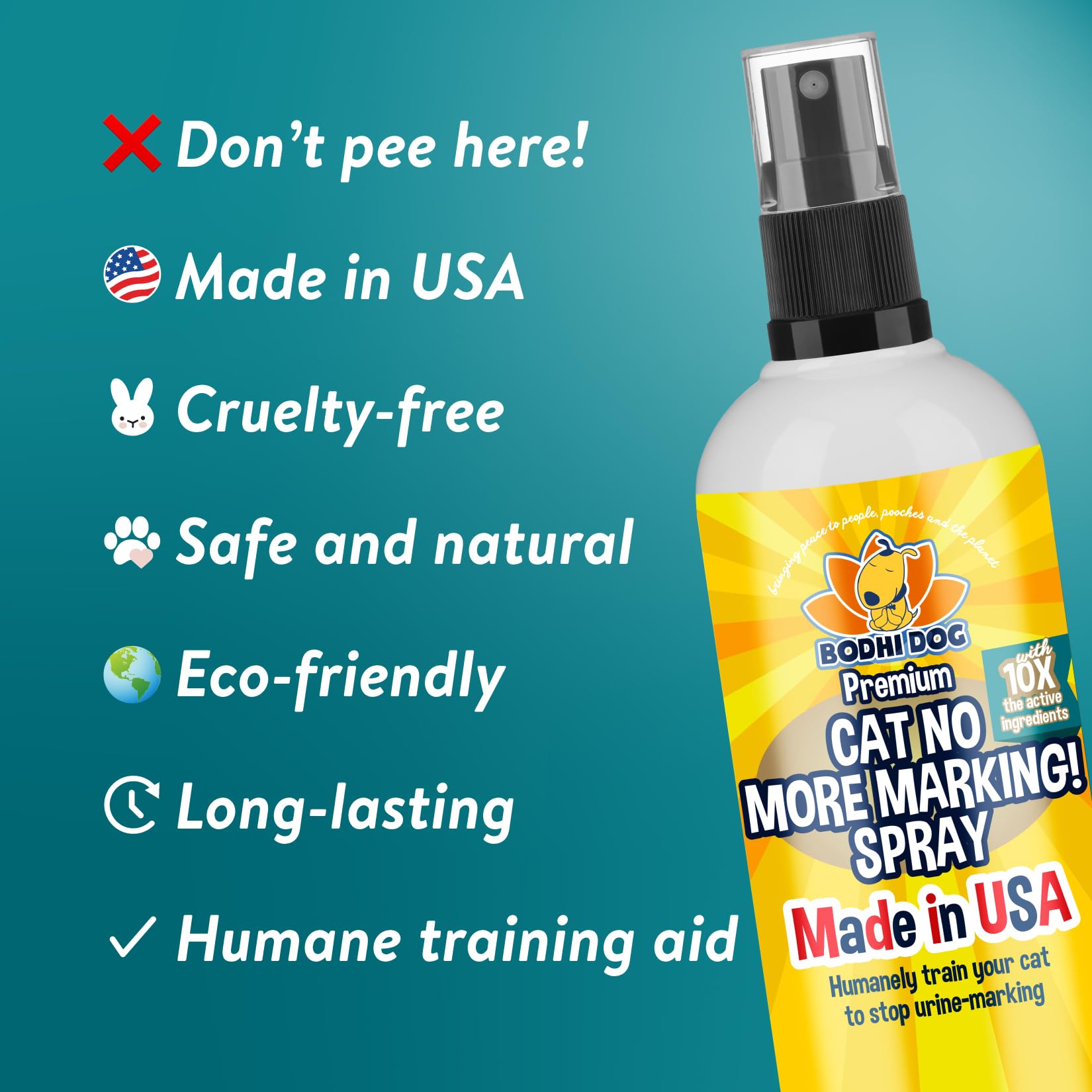 Bodhi Dog Cat No More Marking! Spray - Indoors & Outdoors Cat Urination Deterrent - Neutralizes Strong Odors from Marking - Pet-