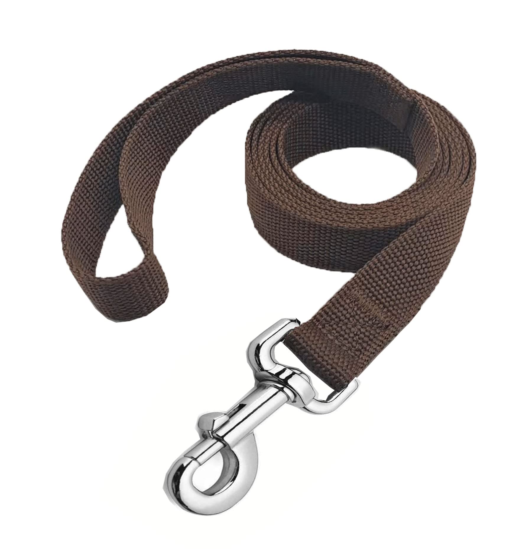 Strong Nylon Dog Leash, 4FT/ 5 FT/ 6FT Dog Leashes for Medium Large Dogs (6FT, Brown)