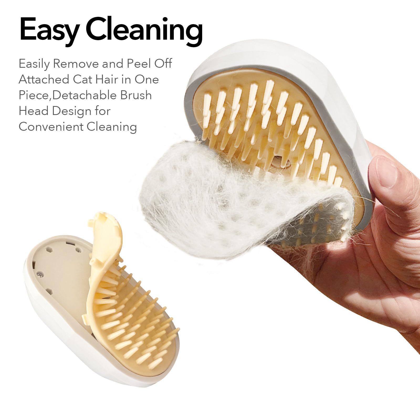 Goocare 2Nd Soft Silicone 3-In-1 Cat Steam Brush For Shedding, Pet Hair Removal Comb With Water Tank, Spray Brush For Pet Groomi