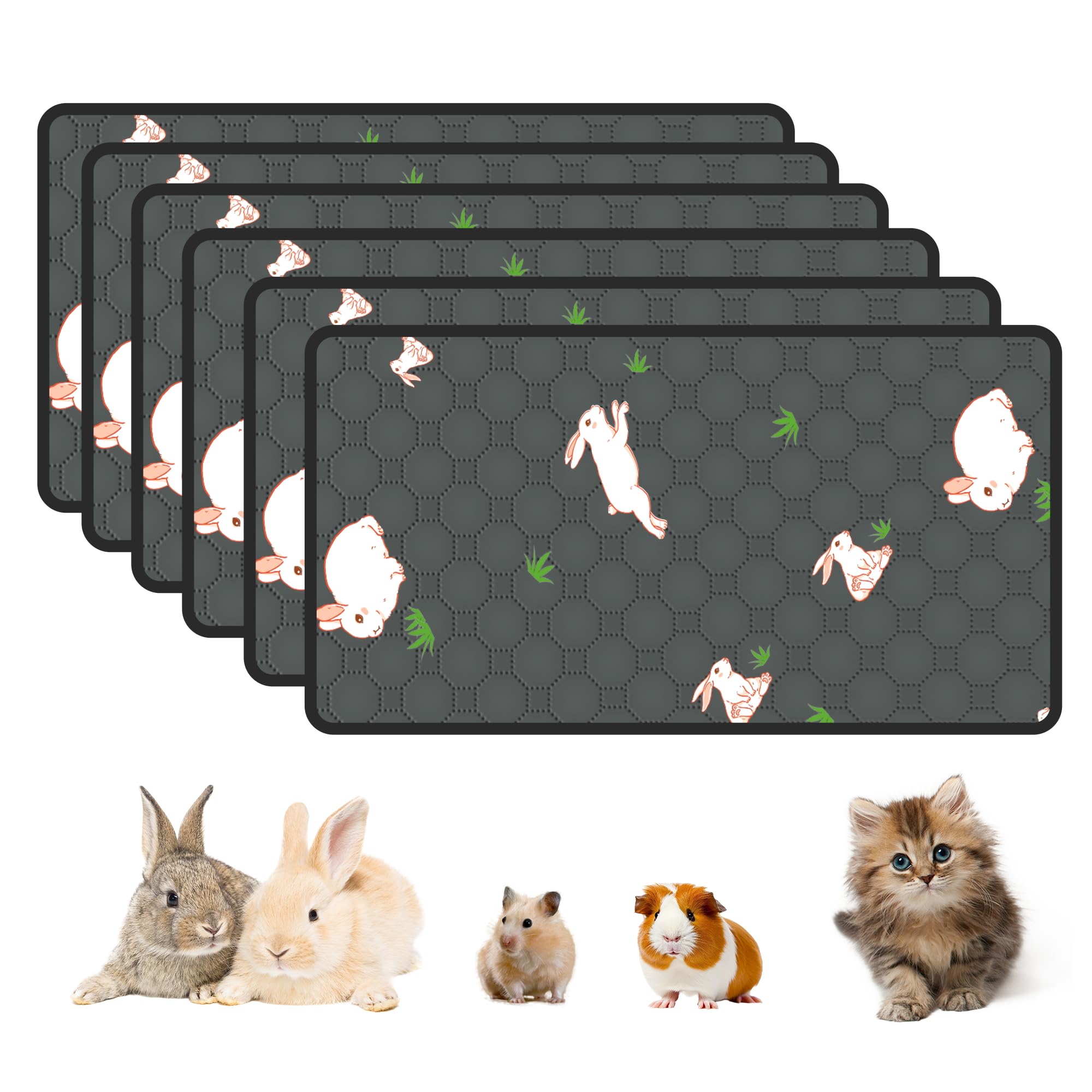 Modeslab 4-Pack Guinea Pig Cage Liner, 16In X 30In Fast Absorption Washable Bedding Pee Pads For Dogs Puppy Rabbit Small Animal 