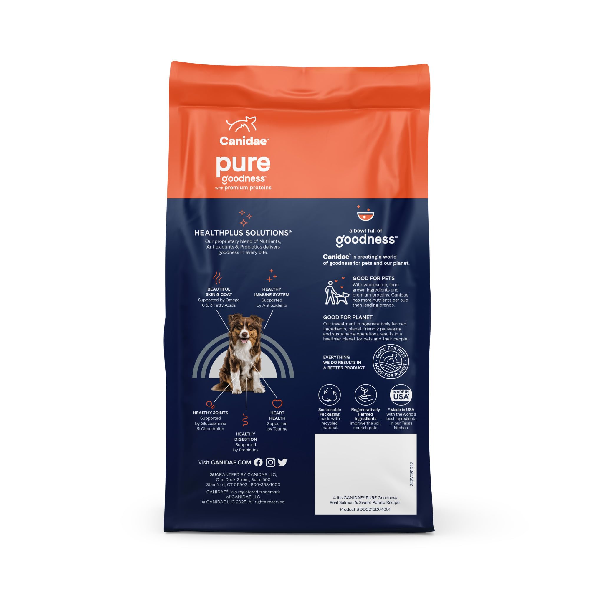 Canidae Pure Real Salmon & Sweet Potato Recipe Adult Dry Dog 4 LB (packaging may vary)