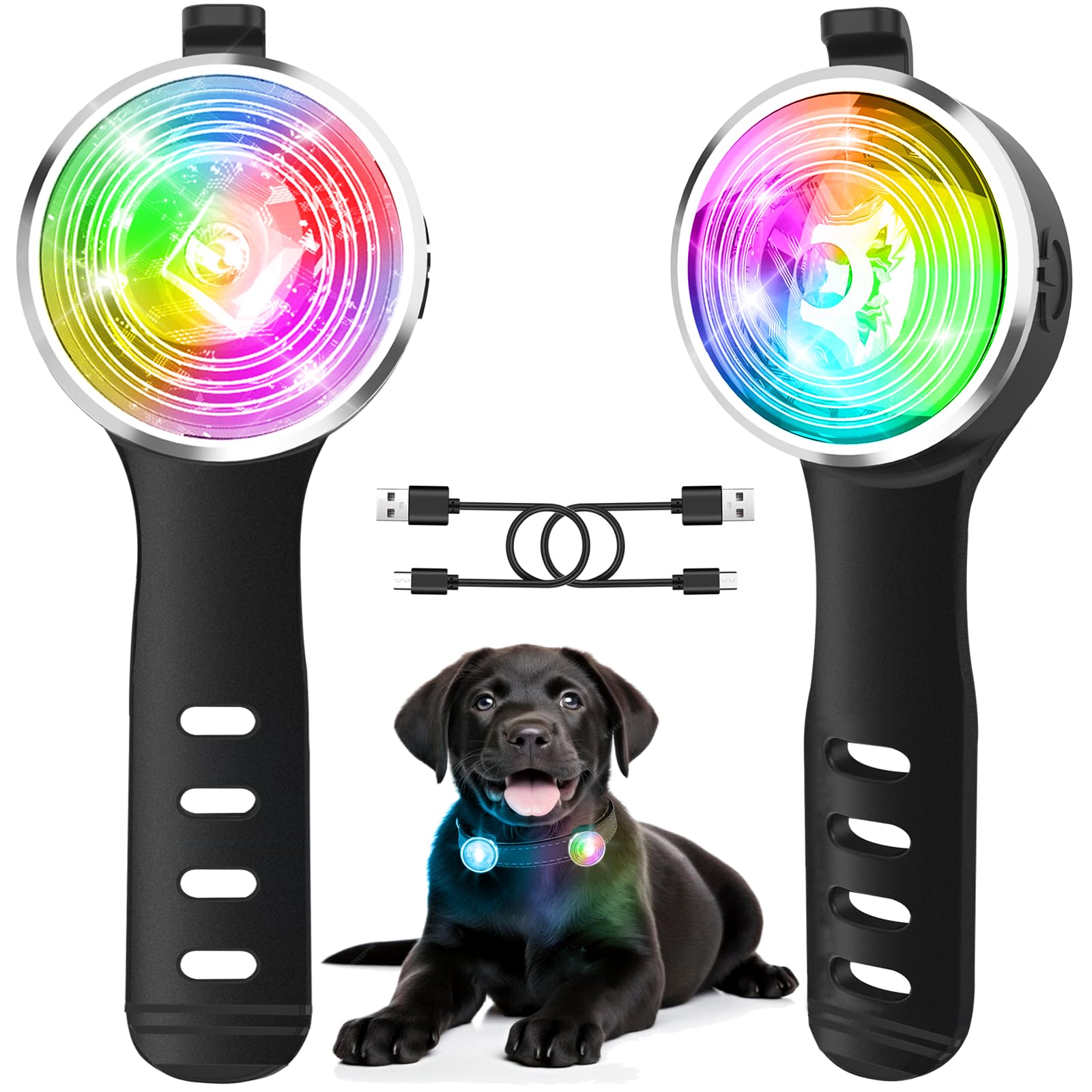 Tubasion 3-Pack Dog Lights For Night Walking, Upgraded 8 Modes Rechargeable Dog Collar Lights For Nighttime Clip On, Ip66 Waterp