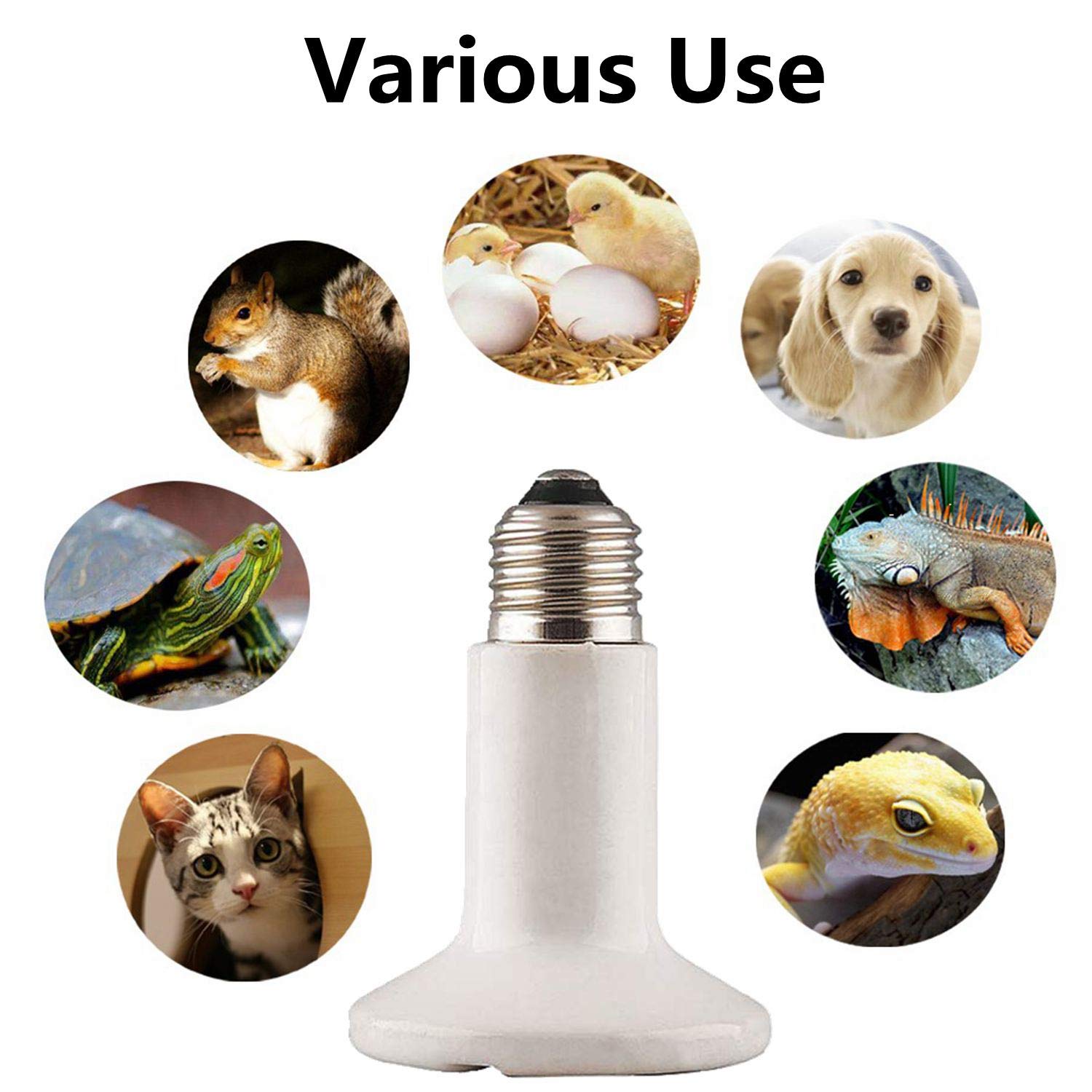 BOEESPAT Ceramic Heat Emitter 150W 2pack Reptile Heat Lamp Bulb Chicken Heater Light for Pet Brooder Coop Lizard Turtle Aquarium