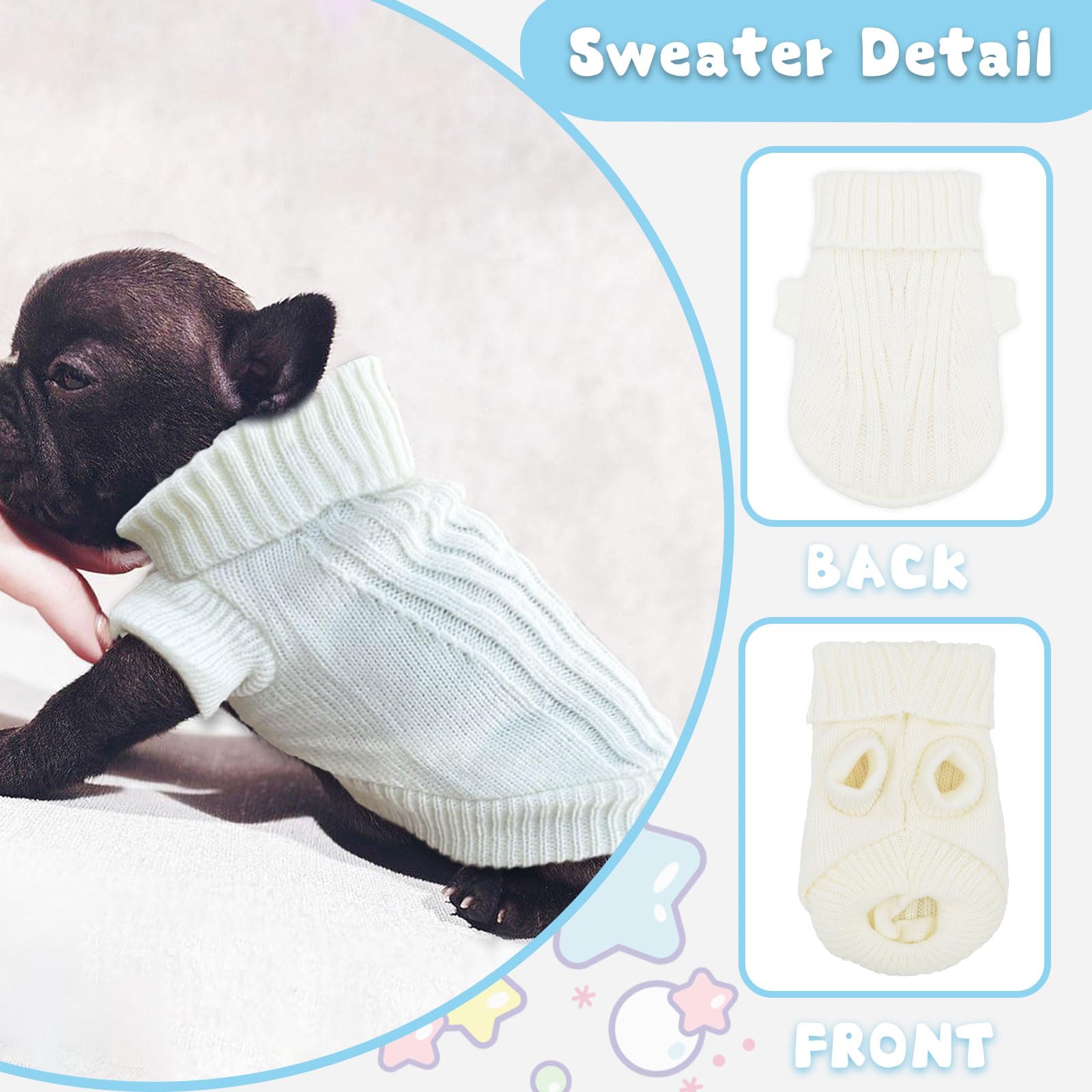Cute Chihuahua Sweater - Warm Knitted Xxs Dog Clothes For Small Dogs, Girls - Fall & Winter