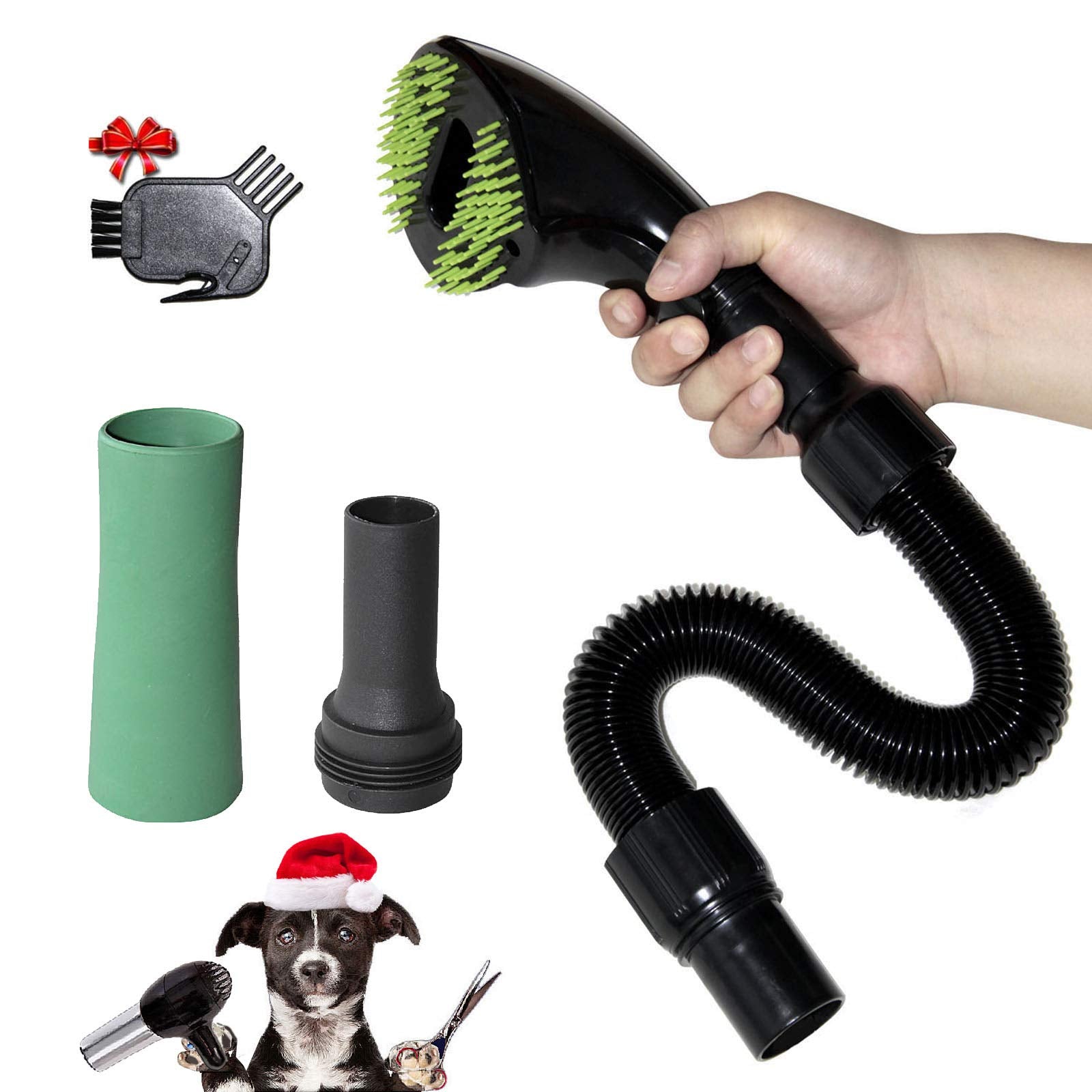 Gforest Pet Vacuum Grooming Comb Brush Hair Remover Shedding Deshedding Attachment Tool Kit For Dogs And Cats (Black)