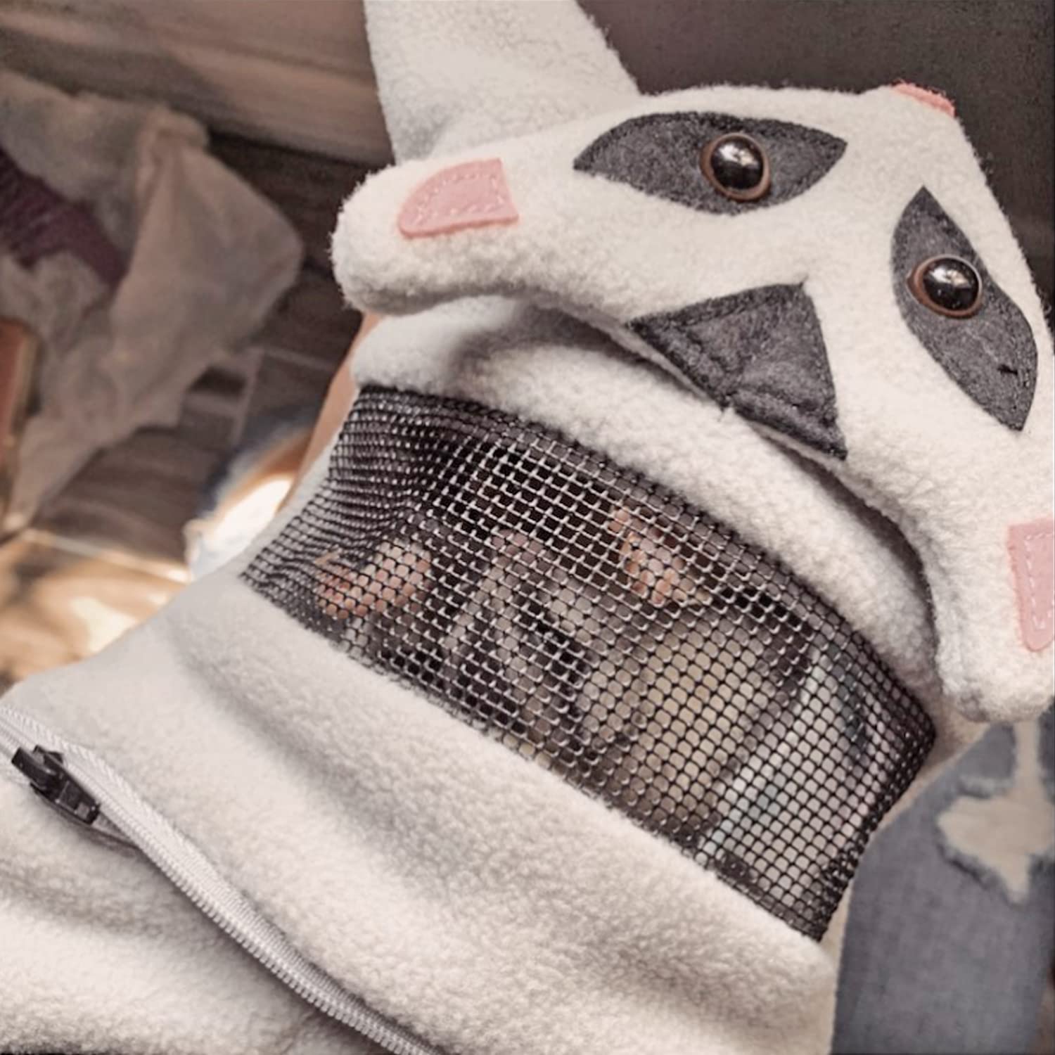 Exotic Nutrition Glider Bonding Pouch - Fleece, Gray, 8" x 7.5" for Small Animals like Sugar Gliders, Rats, Ferrets, and More
