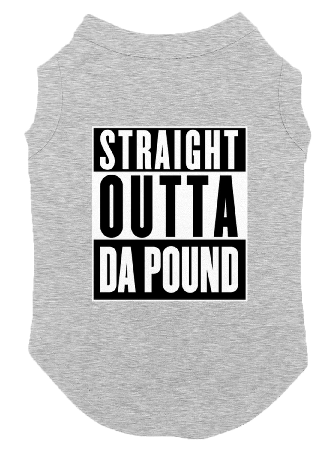 Straight Outta Da Pound - Rescue Dog Shirt (Light Gray, X-Small)