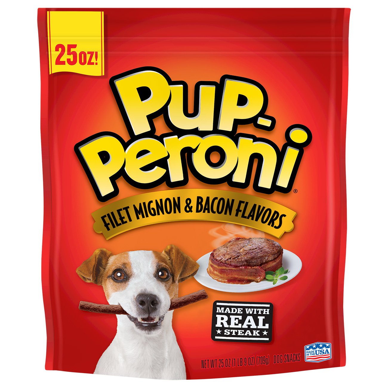 Pup-Peroni Original Filet Mignon & Bacon Flavor Dog Snacks, 25 Oz