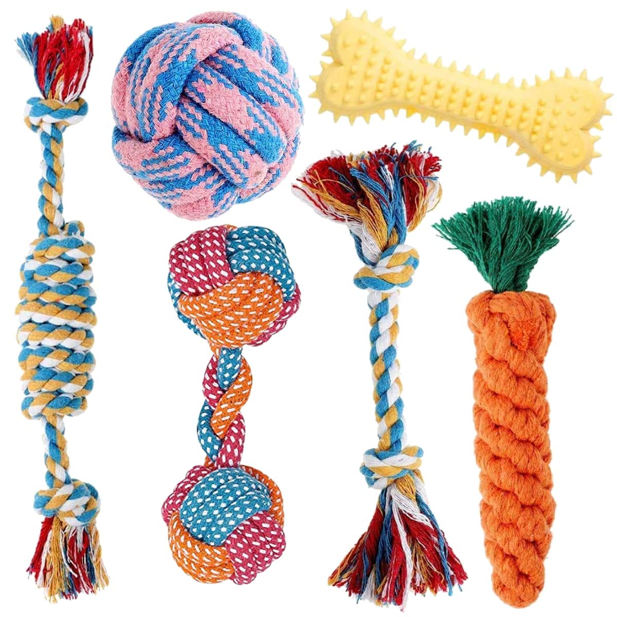 Psk Pet Mart Squeaky Chew Teething Toys For Puppy  Combo Of 6